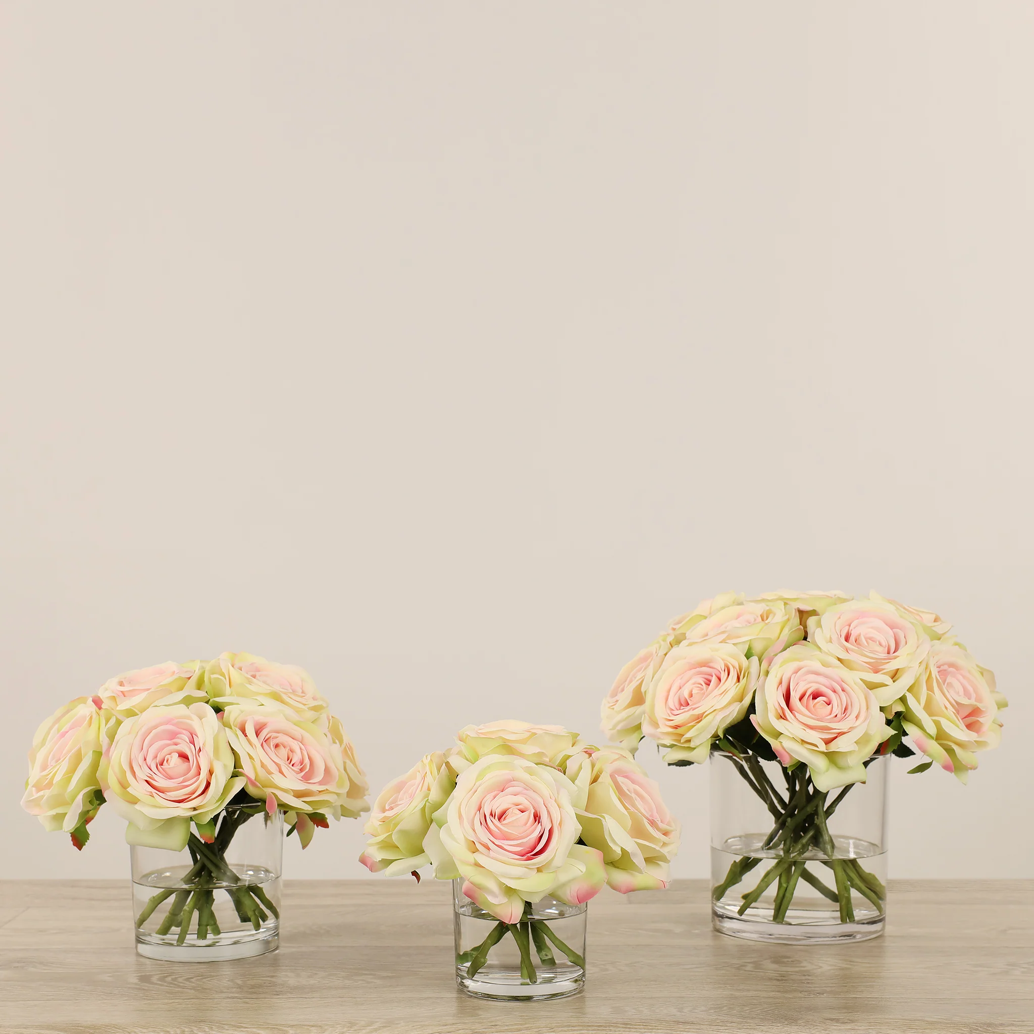 Artificial Rose Arrangement in Glass Vase - Image 12