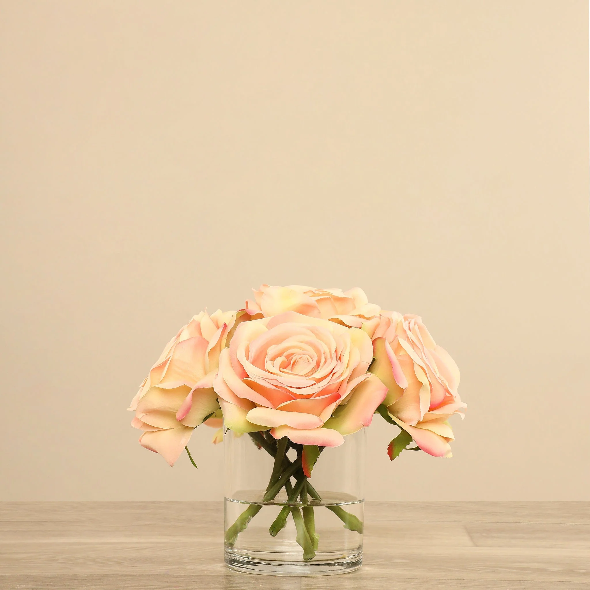 Artificial Rose Arrangement in Glass Vase - Image 13