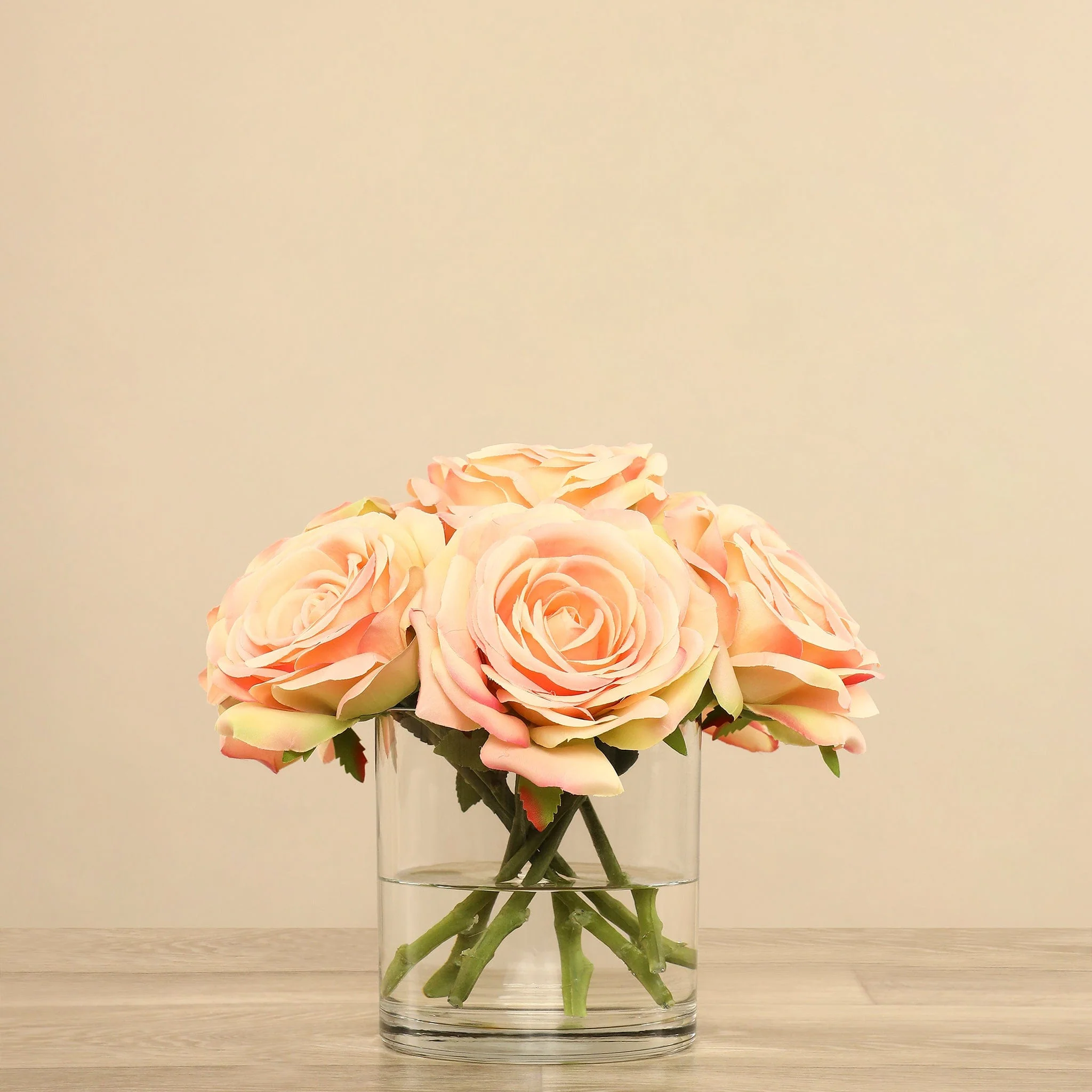 Artificial Rose Arrangement in Glass Vase - Image 14