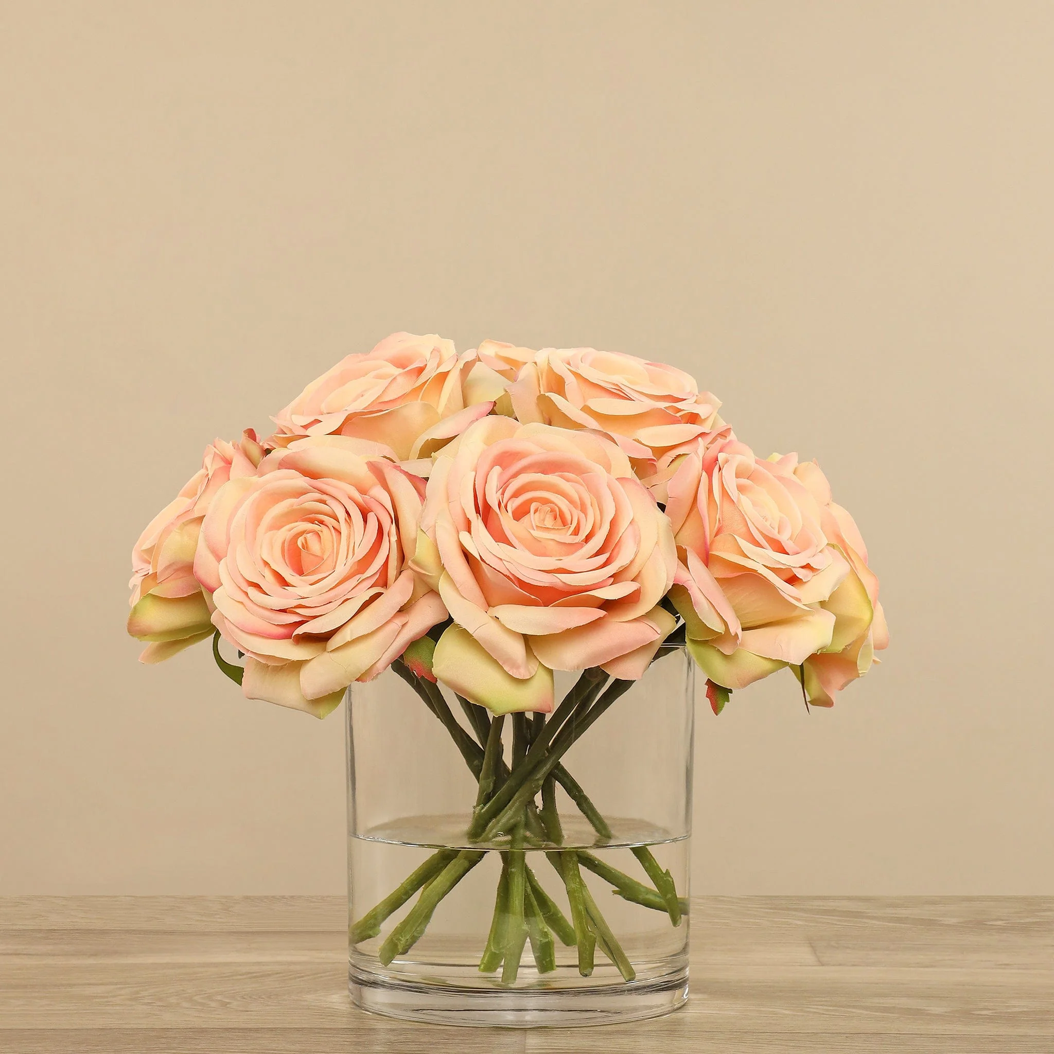 Artificial Rose Arrangement in Glass Vase - Image 15