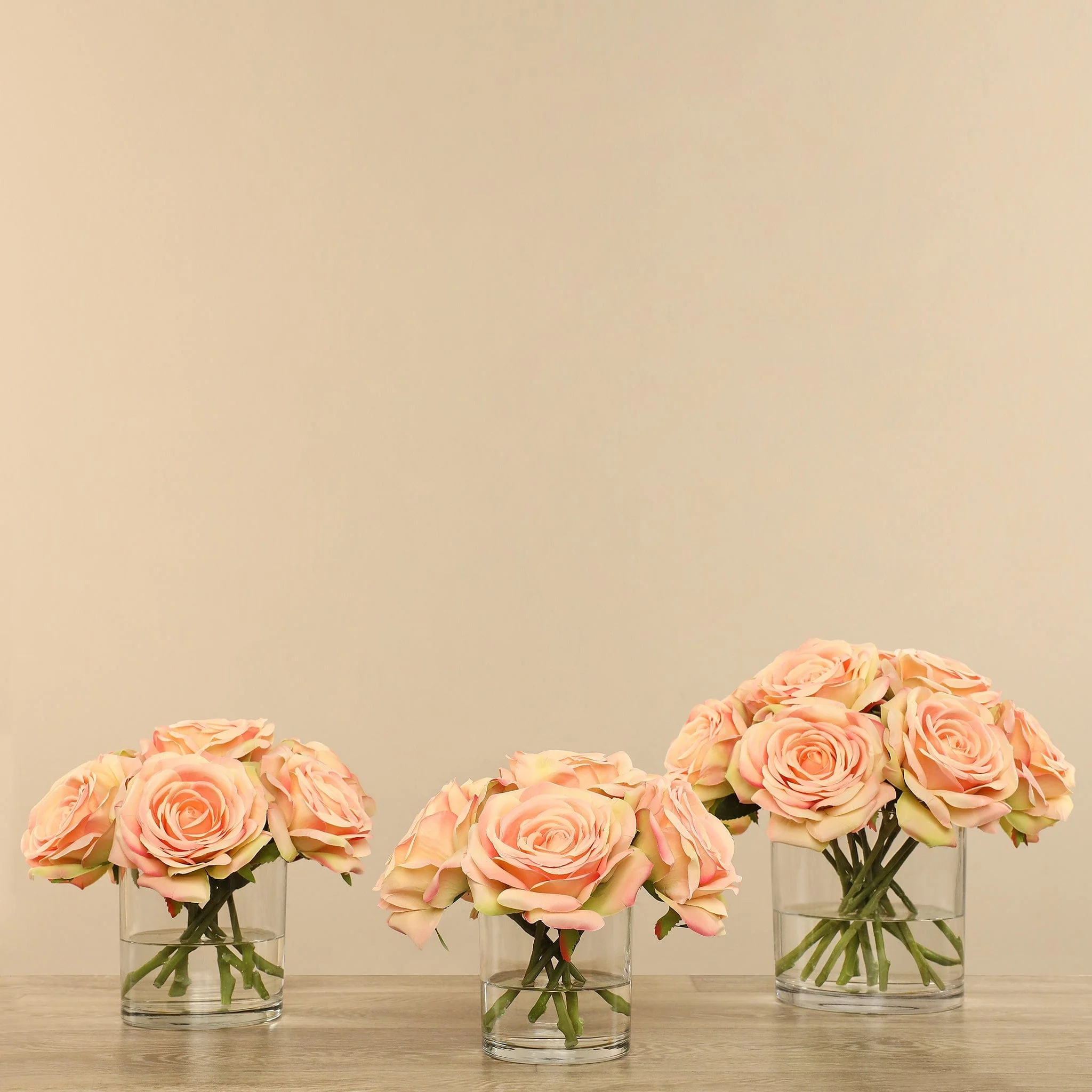Artificial Rose Arrangement in Glass Vase - Image 16