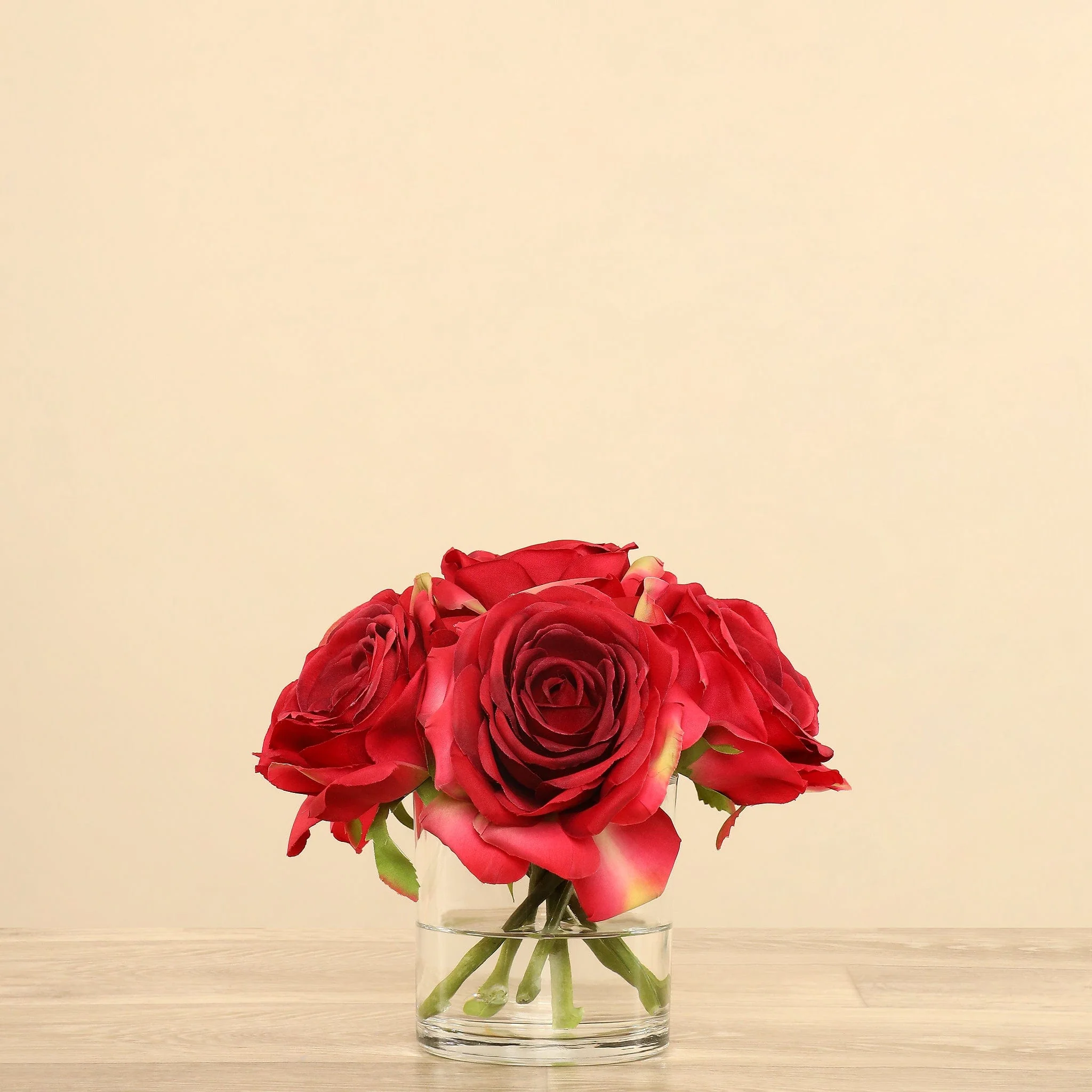 Artificial Rose Arrangement in Glass Vase - Image 17