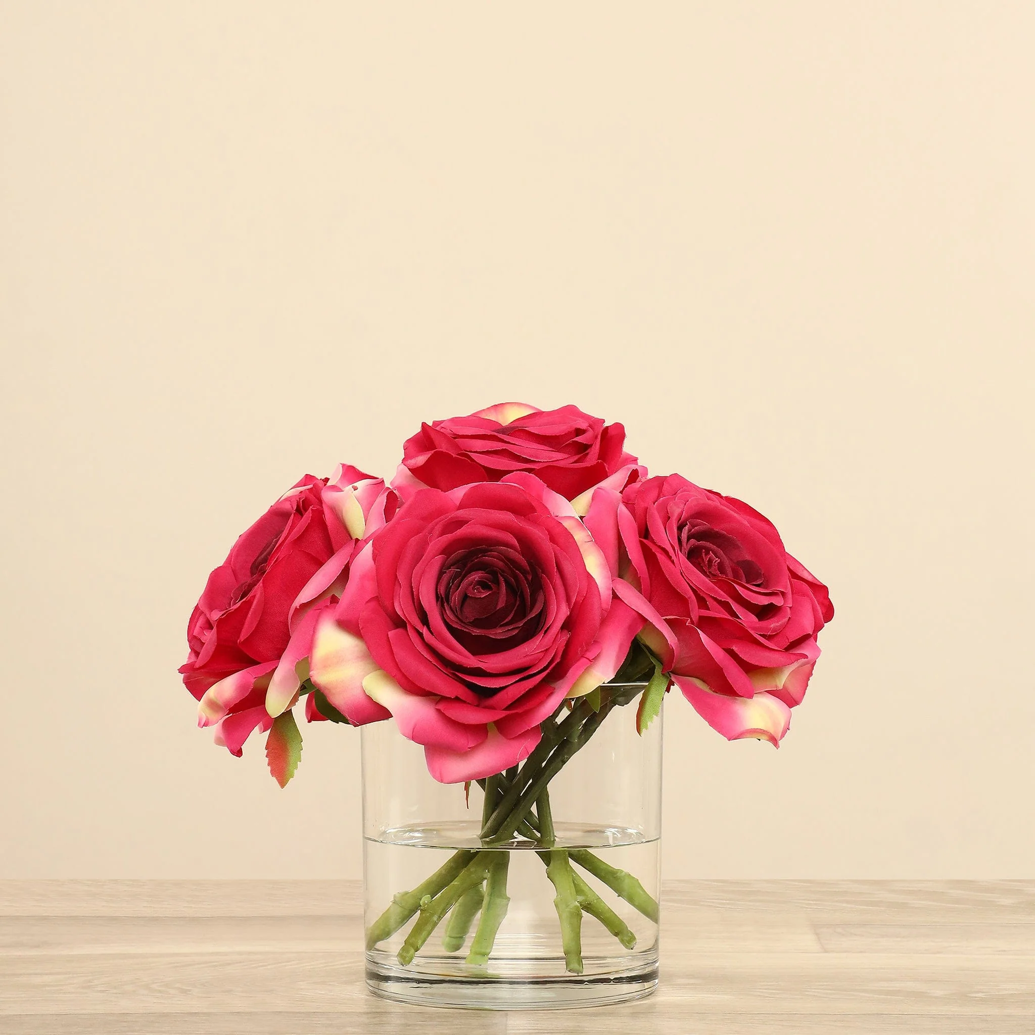 Artificial Rose Arrangement in Glass Vase - Image 19
