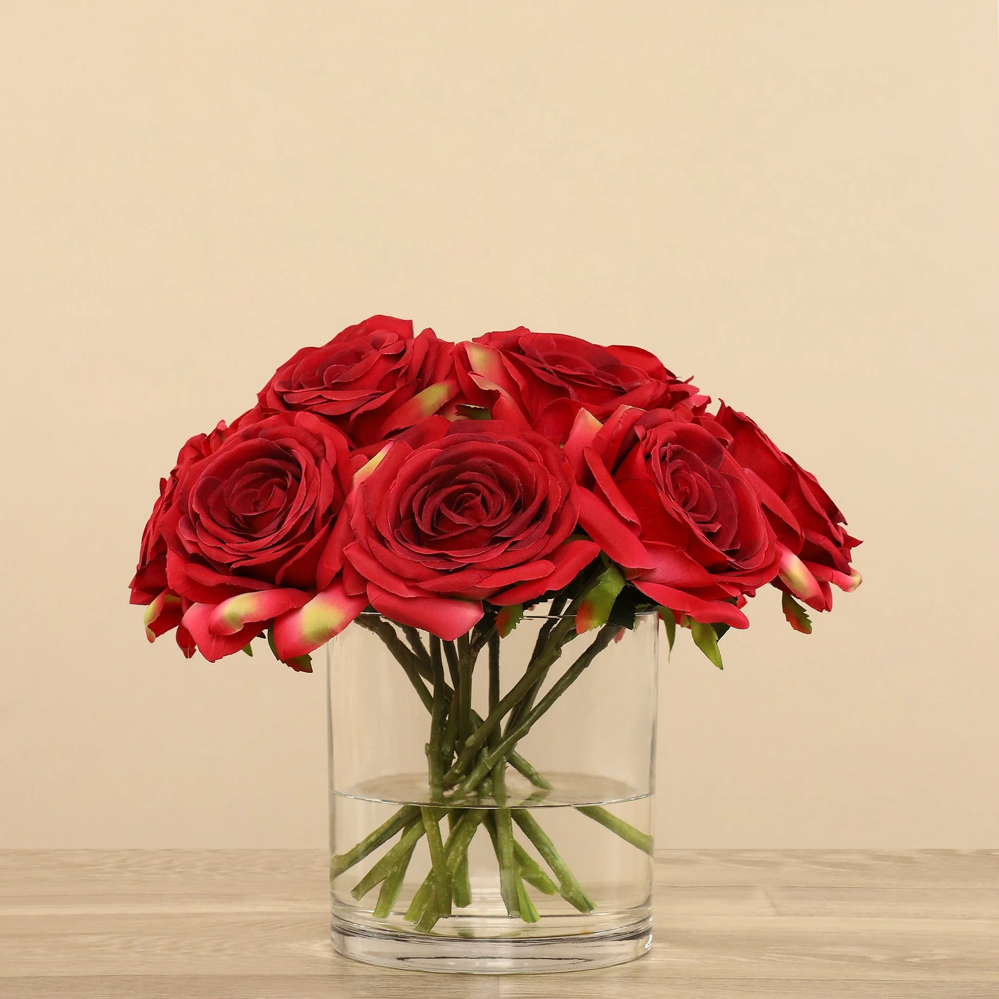 Artificial Rose Arrangement in Glass Vase - Image 22