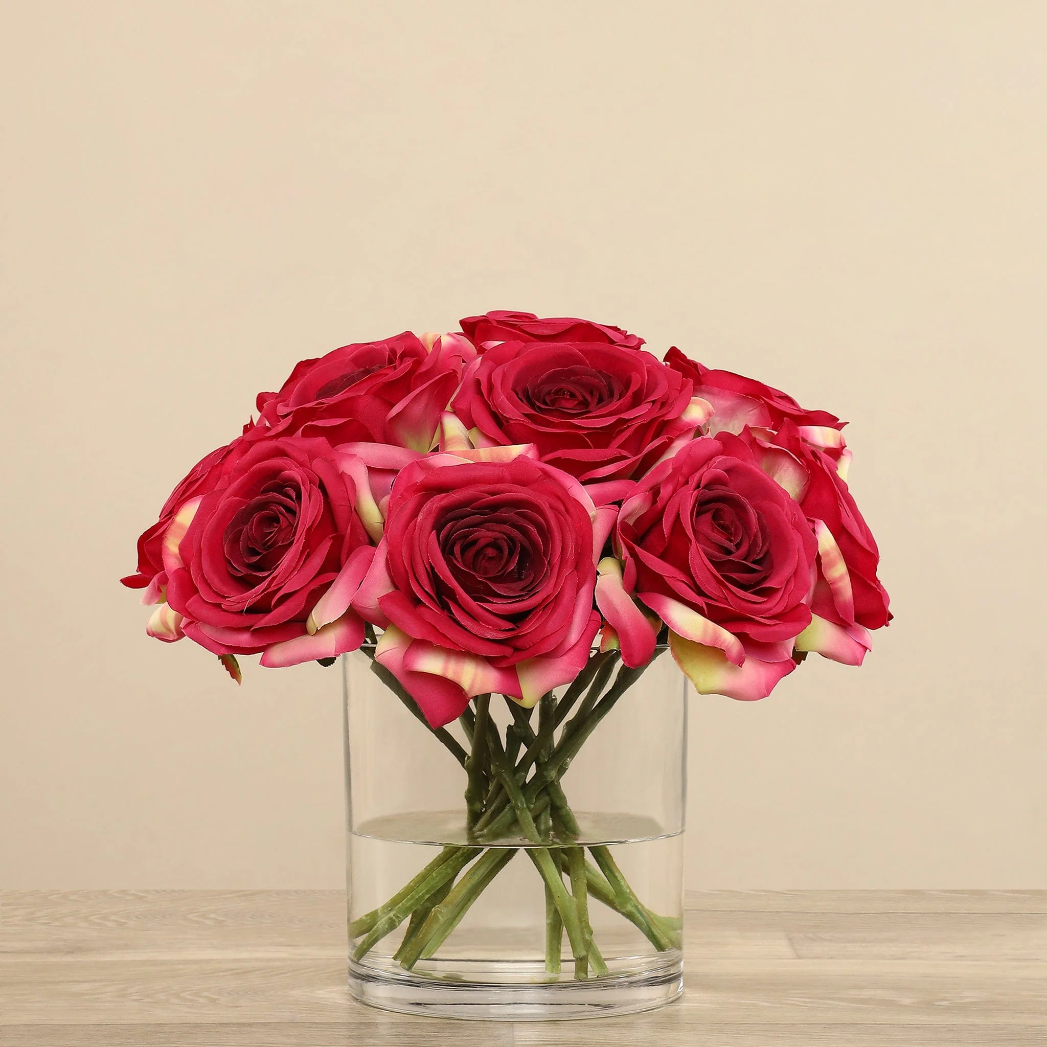 Artificial Rose Arrangement in Glass Vase - Image 23