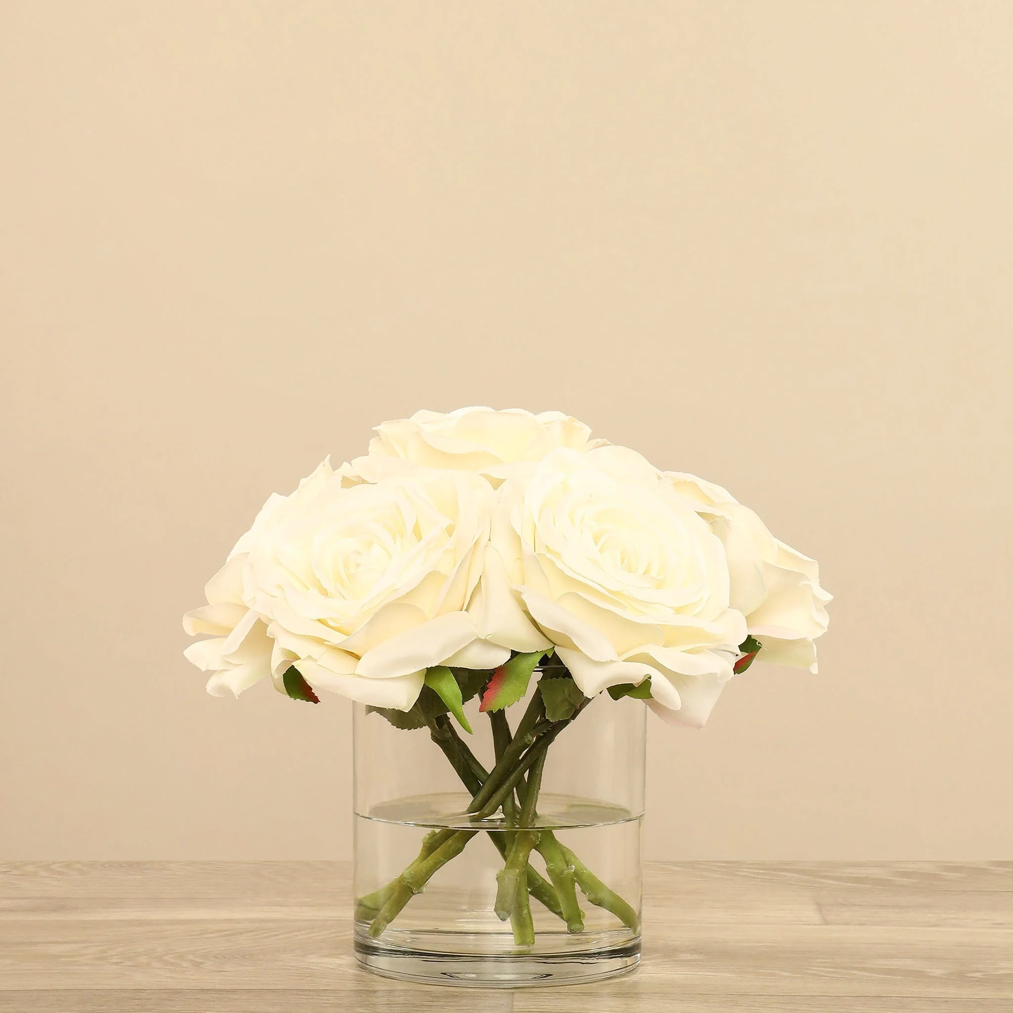 Artificial Rose Arrangement in Glass Vase - Image 3