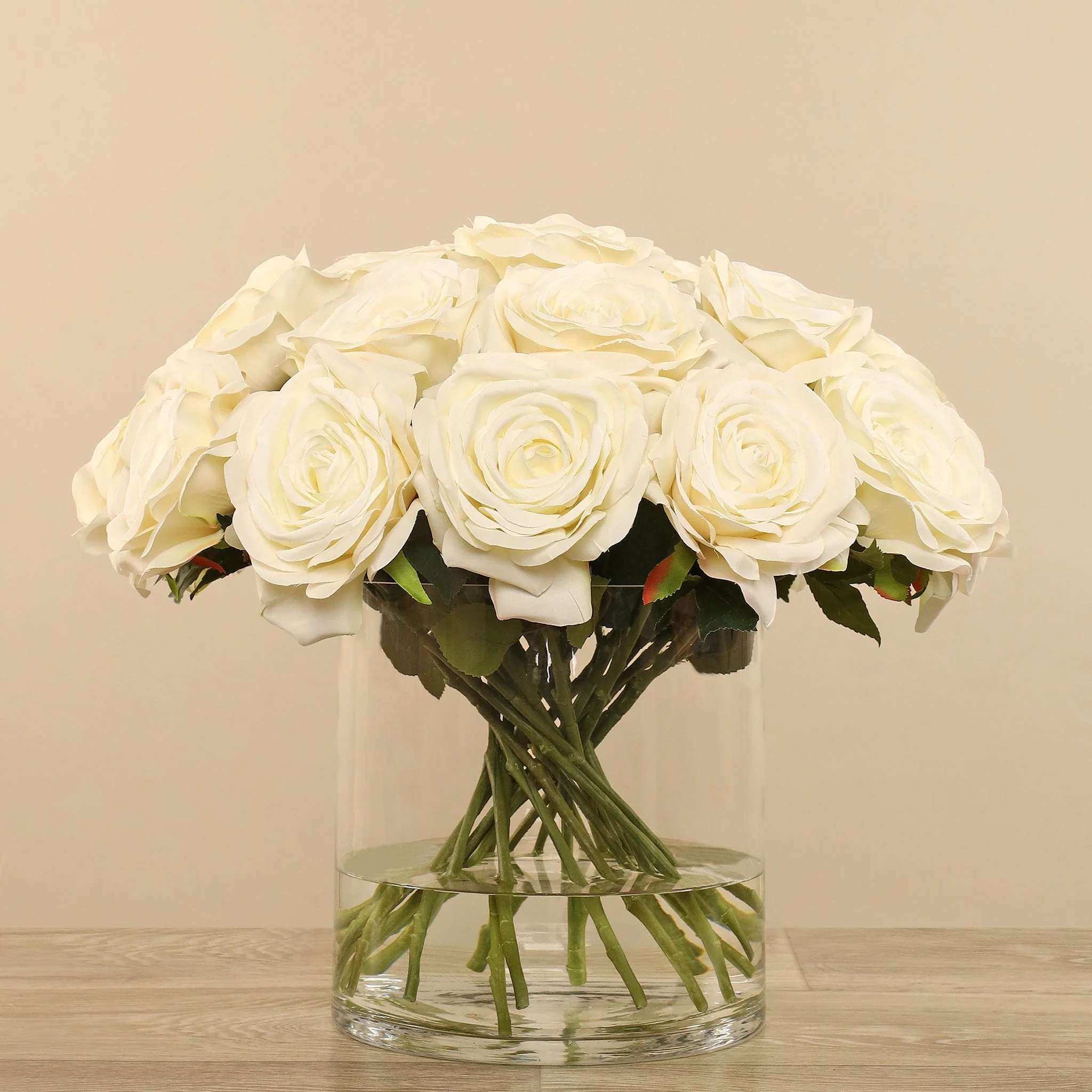 Artificial Rose Arrangement in Glass Vase
