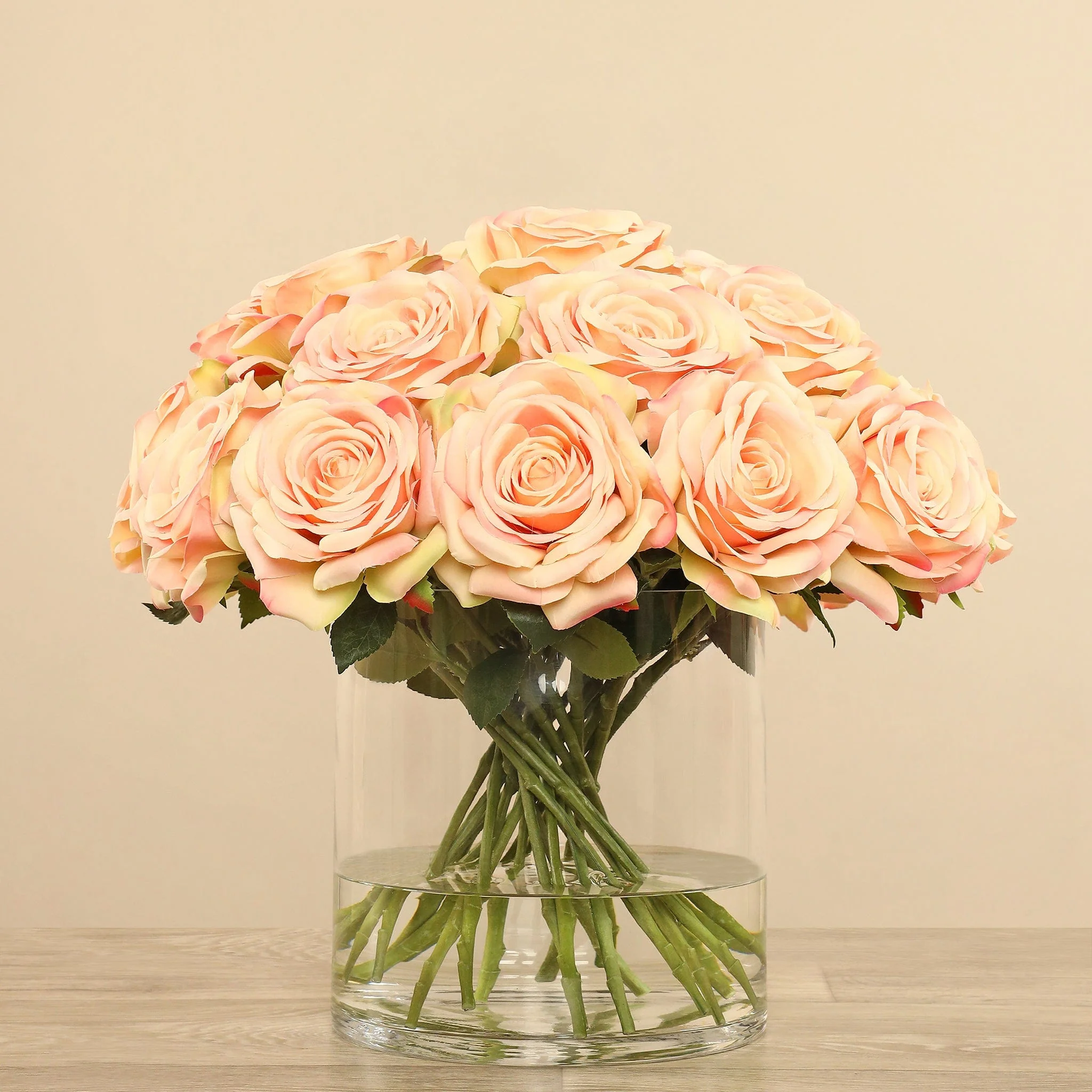 Artificial Rose Arrangement in Glass Vase - Image 4
