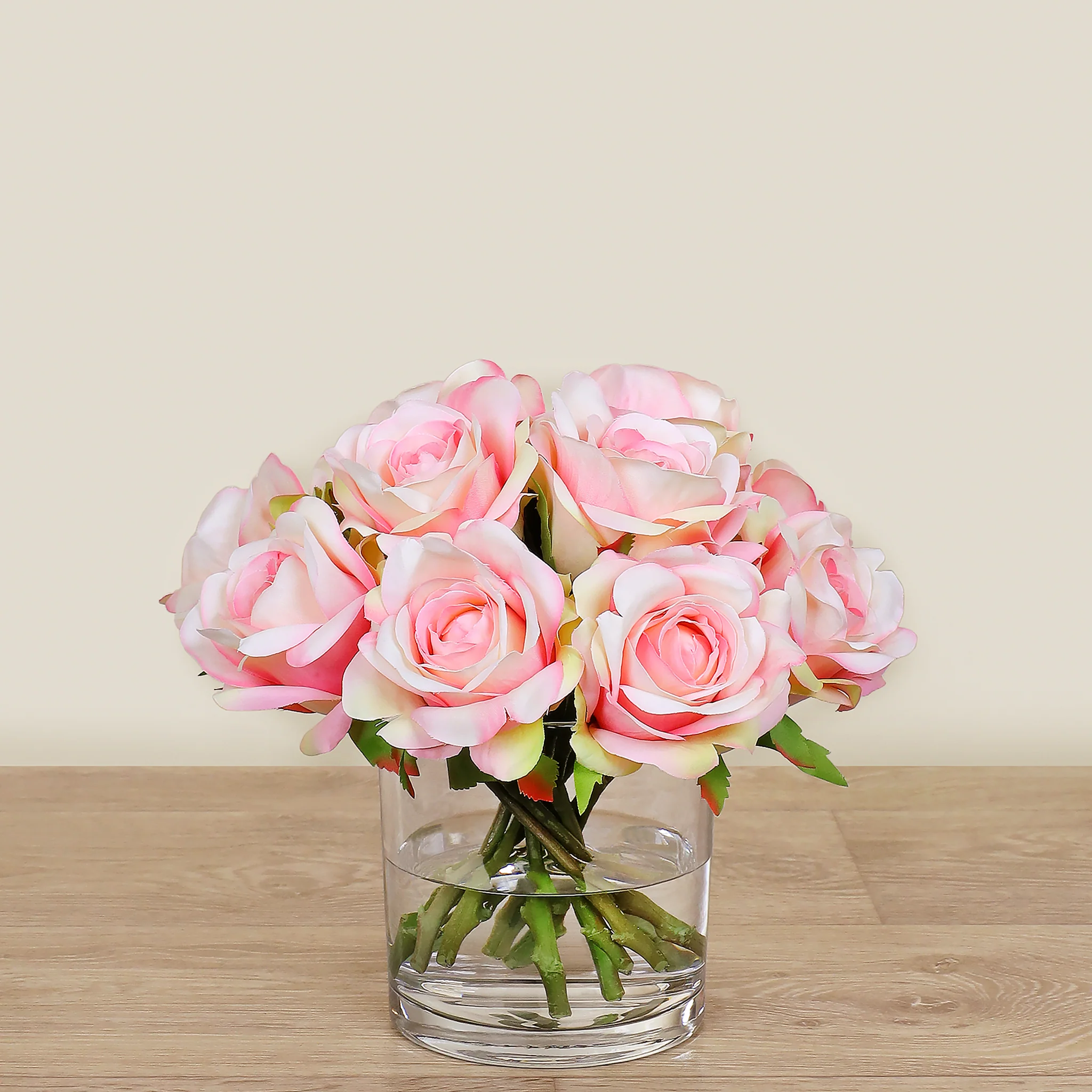 Artificial Rose Arrangement in Glass Vase - Image 10