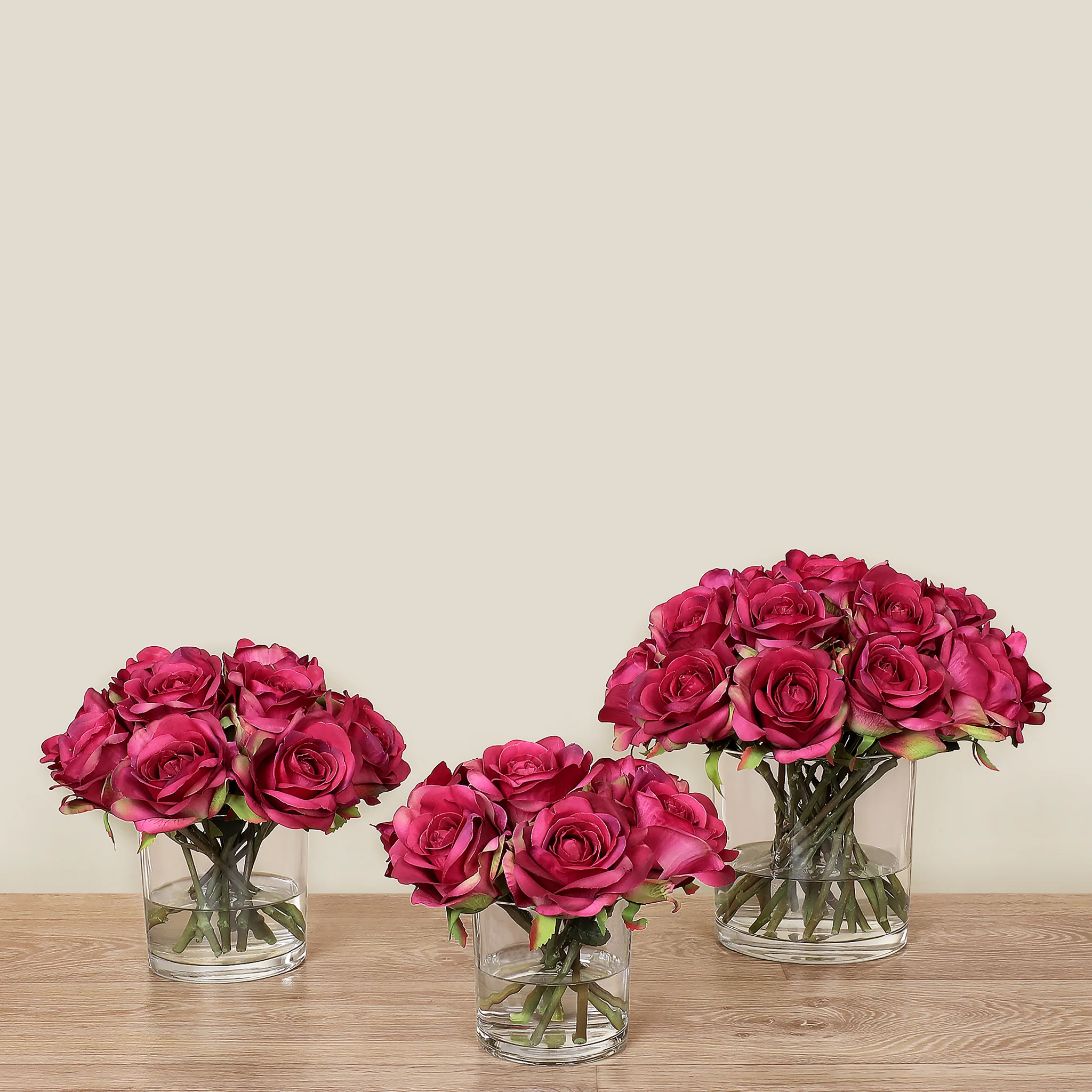 Artificial Rose Arrangement in Glass Vase - Image 20