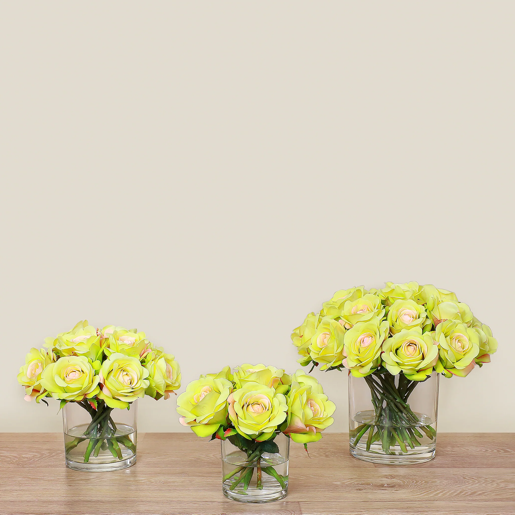 Artificial Rose Arrangement in Glass Vase - Image 28