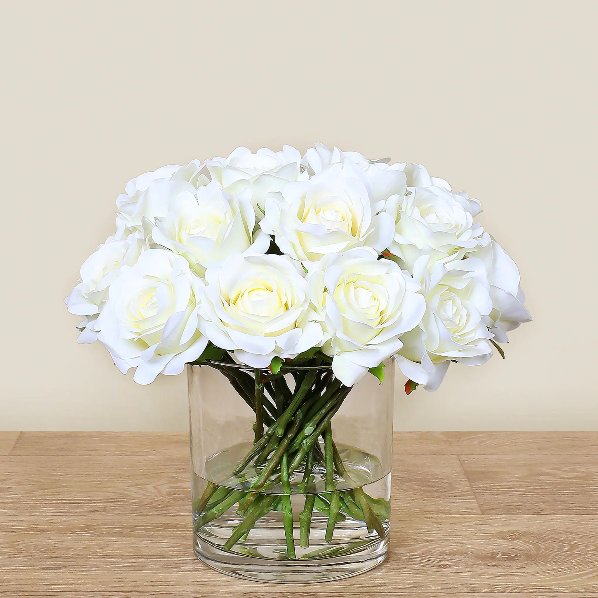 Artificial Rose Arrangement in Glass Vase - Image 4