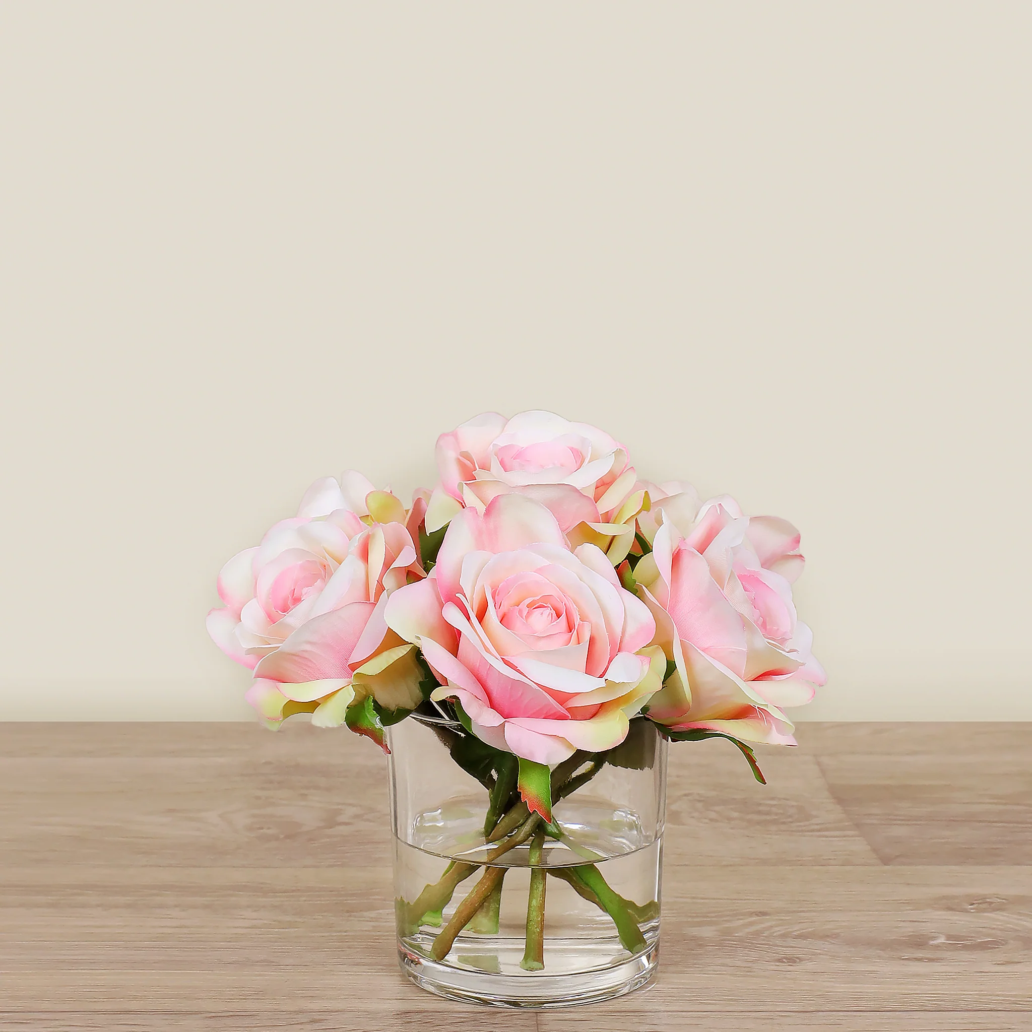 Artificial Rose Arrangement in Glass Vase - Image 9