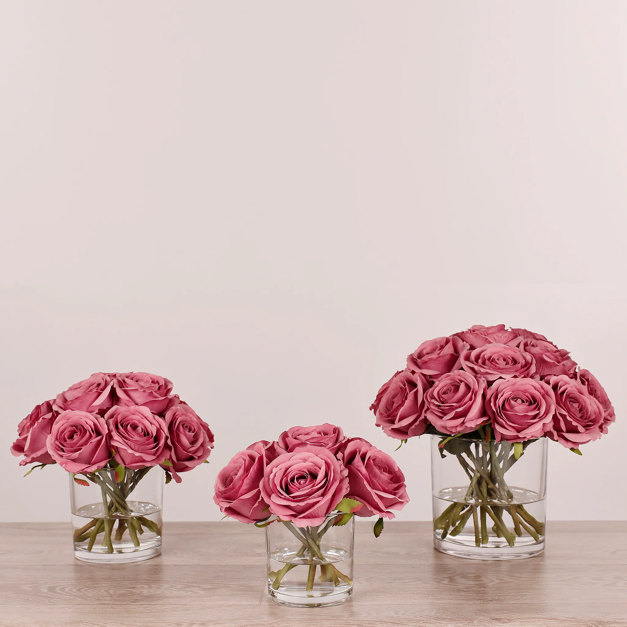 Artificial Rose Arrangement in Glass Vase - Image 12
