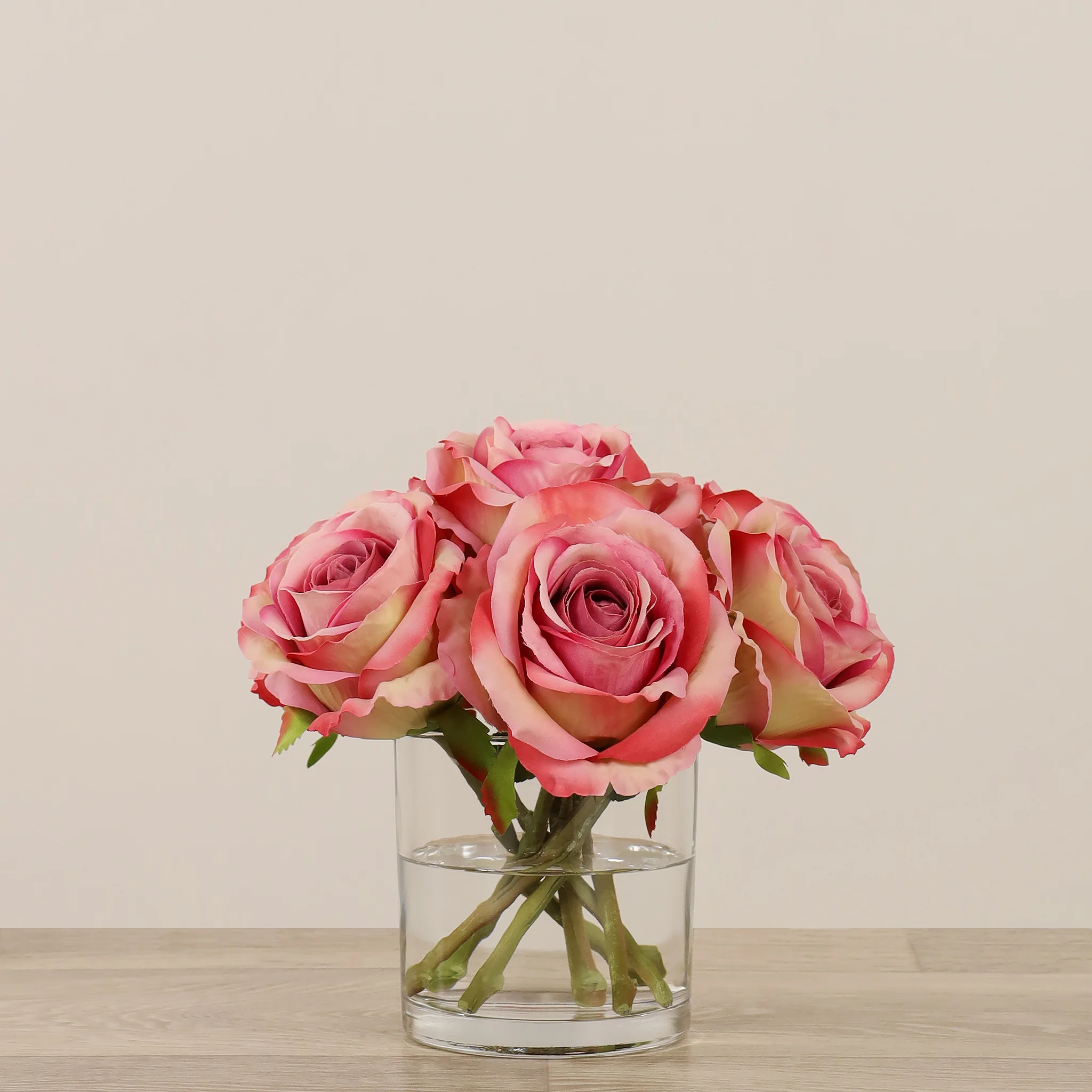Artificial Rose Arrangement in Glass Vase - Image 13