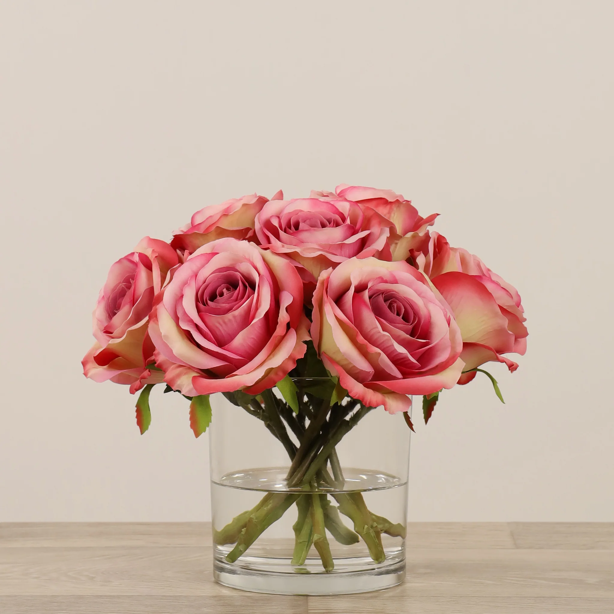 Artificial Rose Arrangement in Glass Vase - Image 14