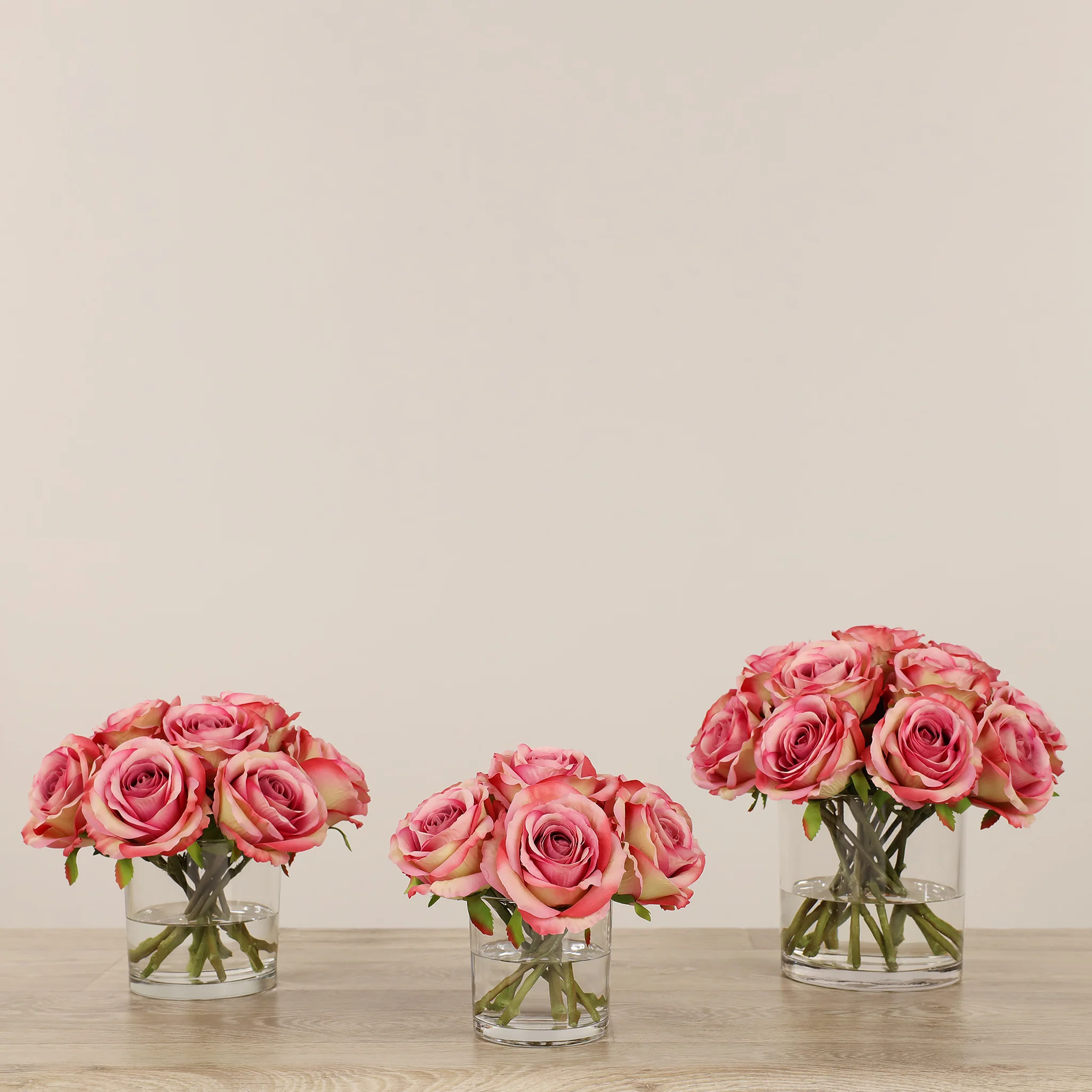 Artificial Rose Arrangement in Glass Vase - Image 16