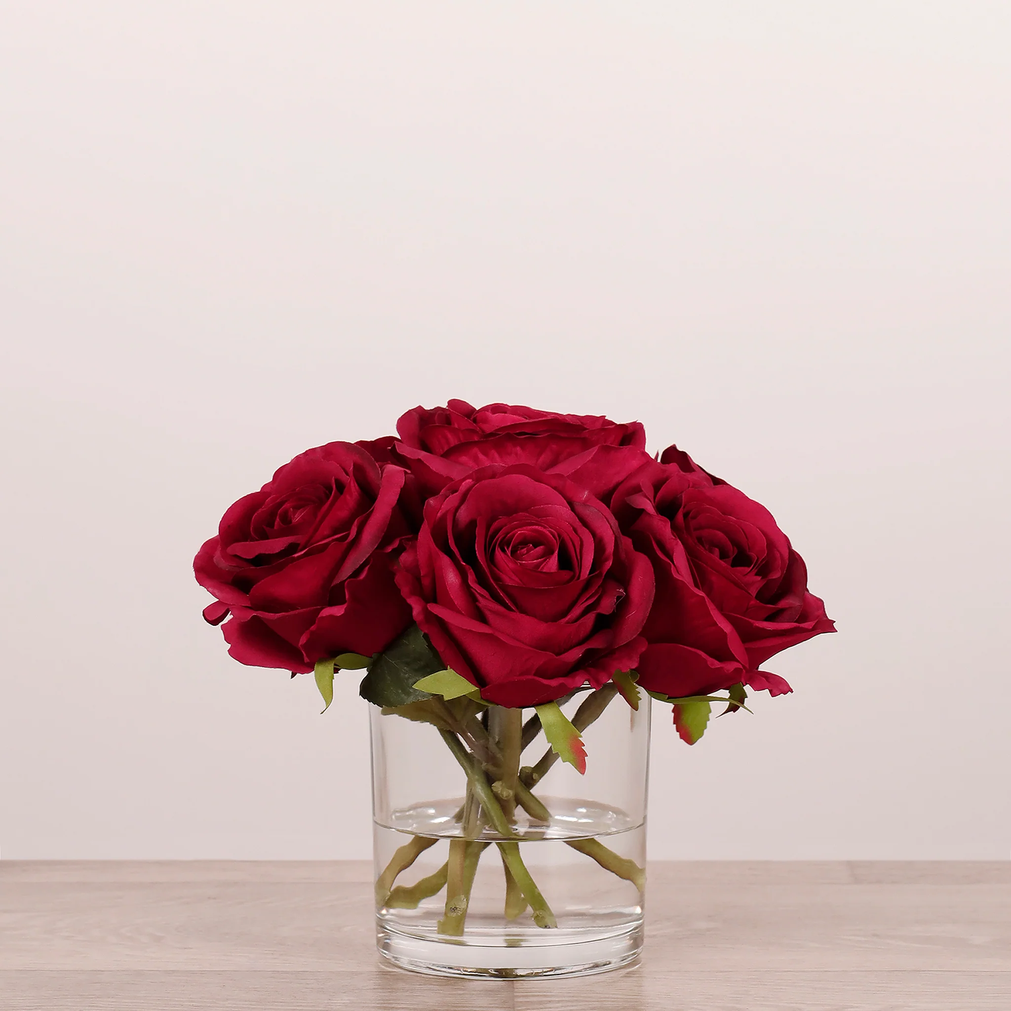 Artificial Rose Arrangement in Glass Vase - Image 17