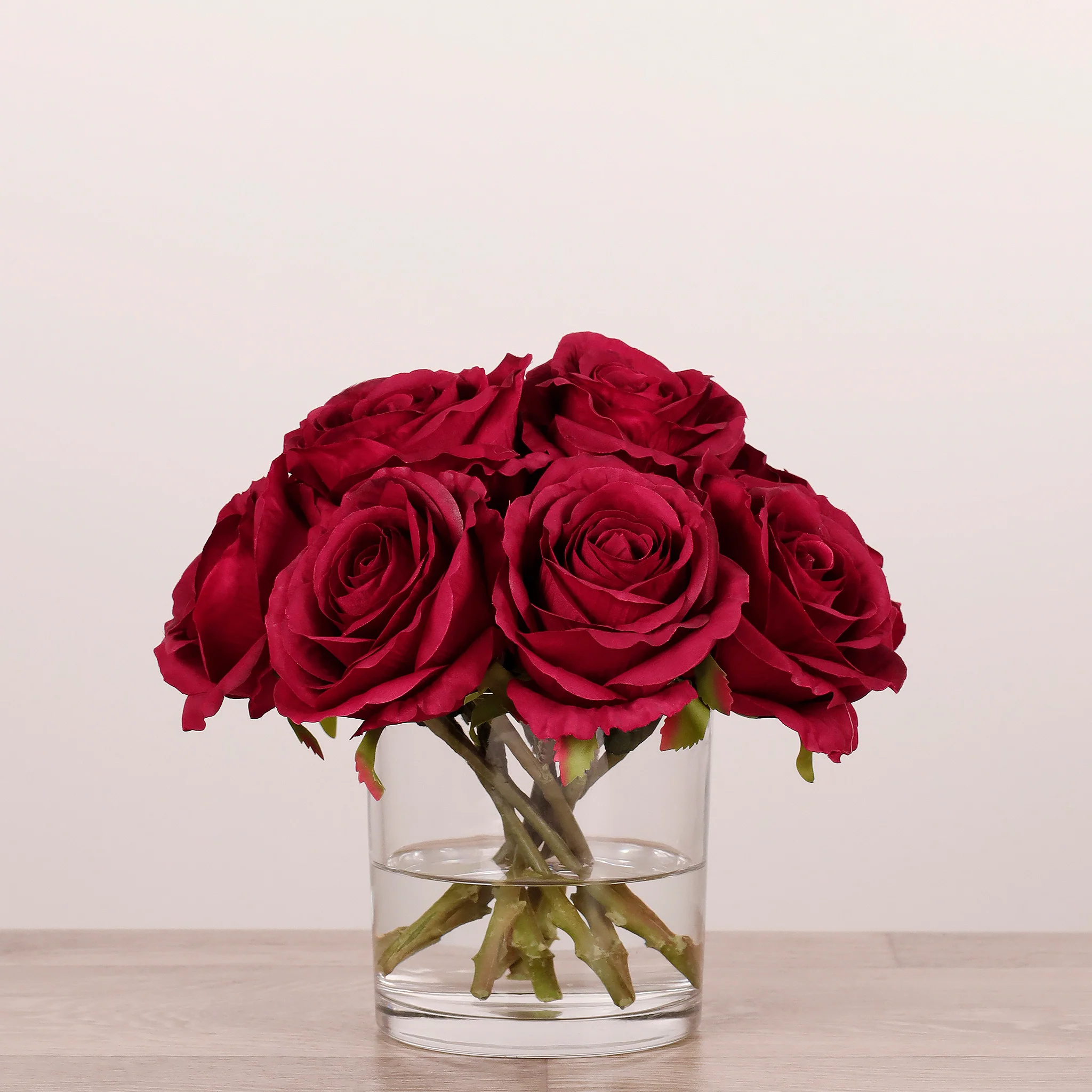 Artificial Rose Arrangement in Glass Vase - Image 18