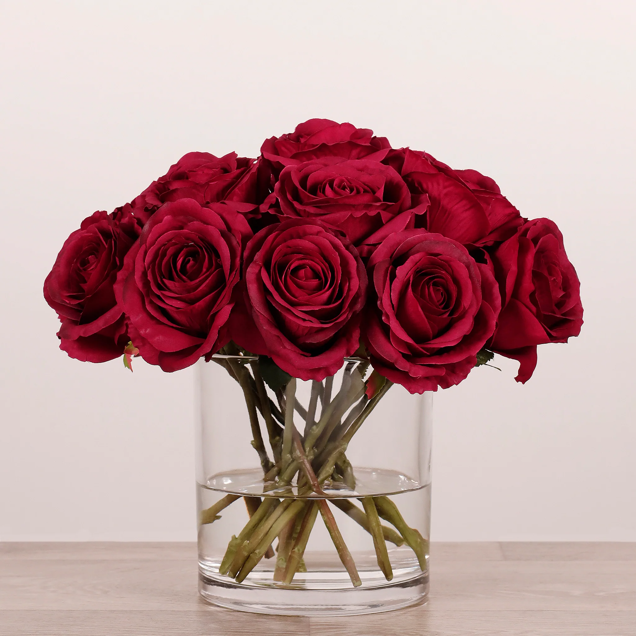 Artificial Rose Arrangement in Glass Vase - Image 19