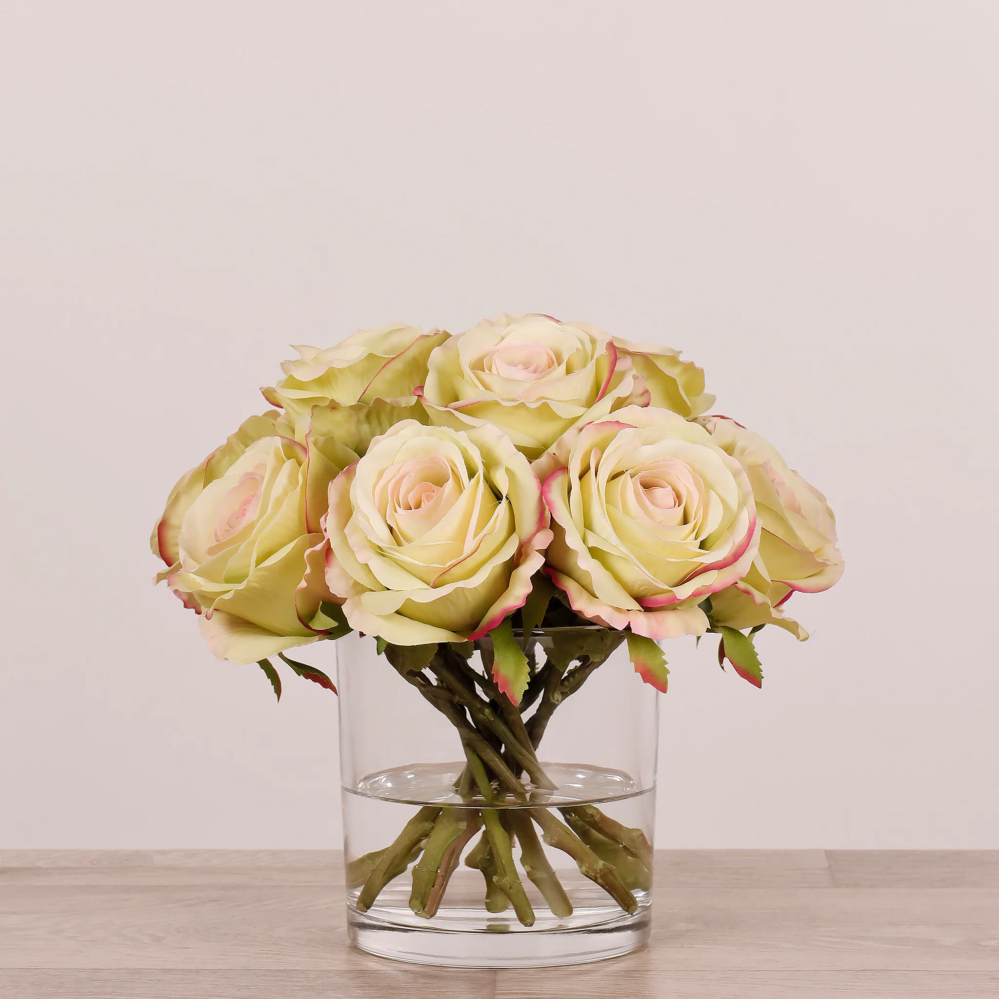 Artificial Rose Arrangement in Glass Vase - Image 22