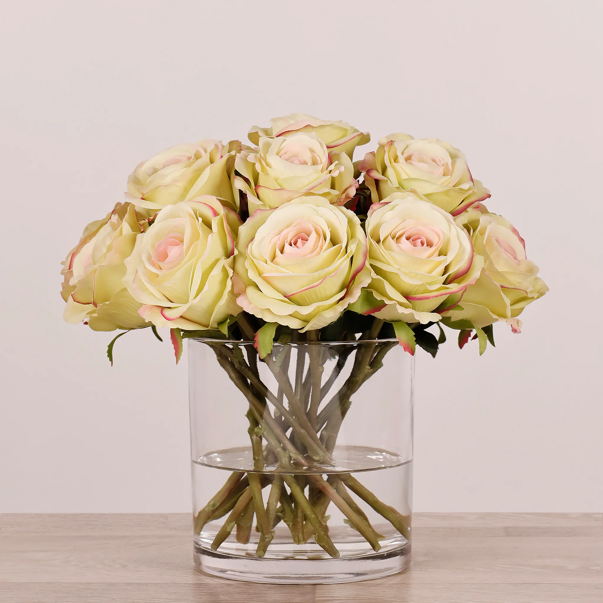 Artificial Rose Arrangement in Glass Vase - Image 23