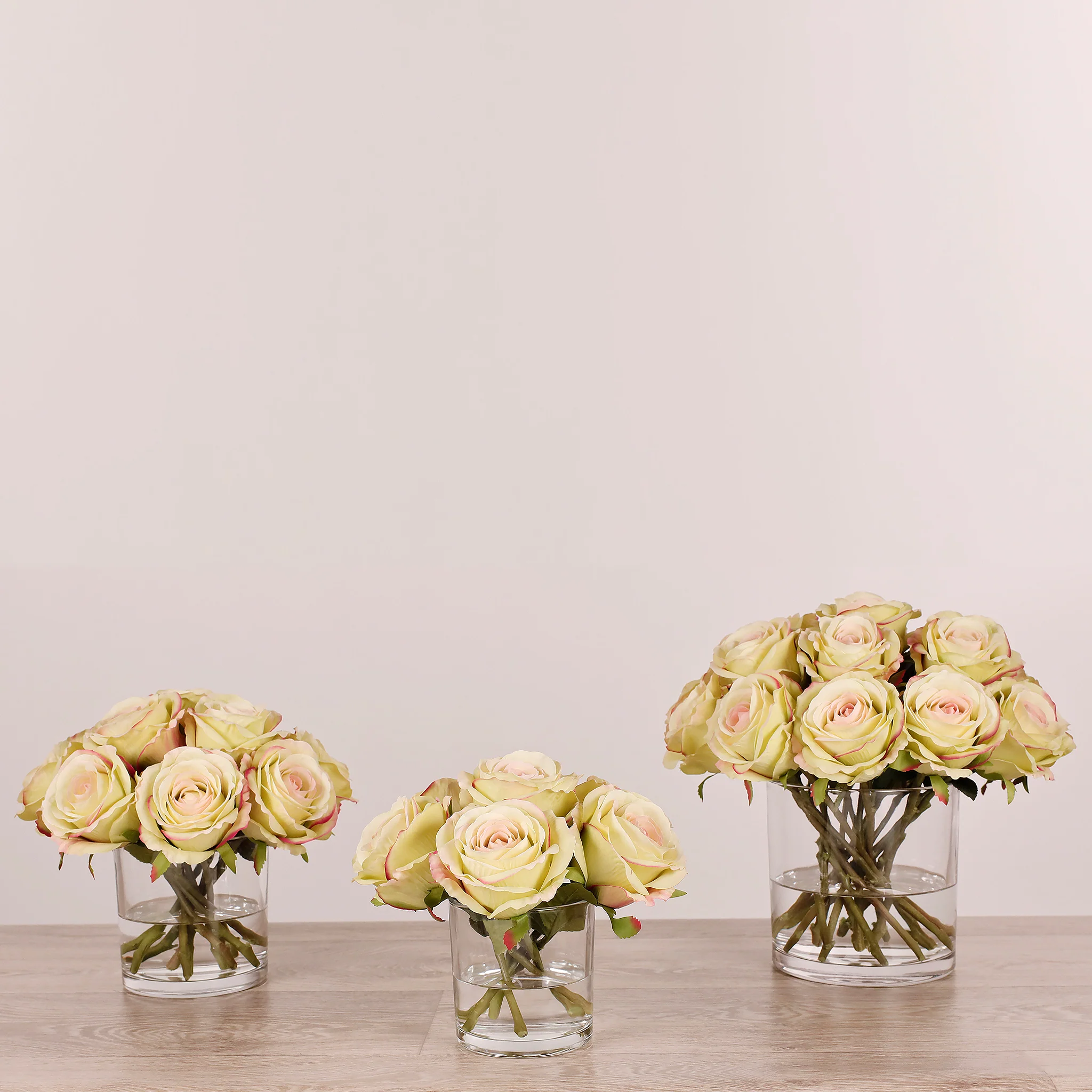 Artificial Rose Arrangement in Glass Vase - Image 24