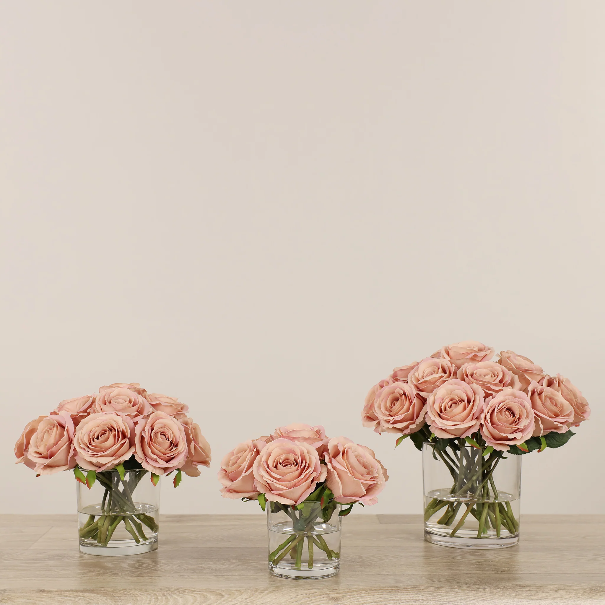 Artificial Rose Arrangement in Glass Vase - Image 8