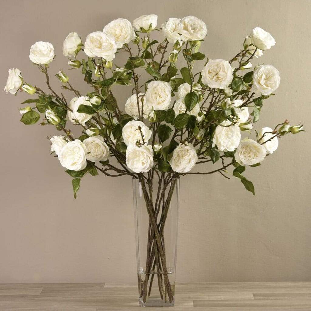 Artificial Rose Arrangement in Glass Vase