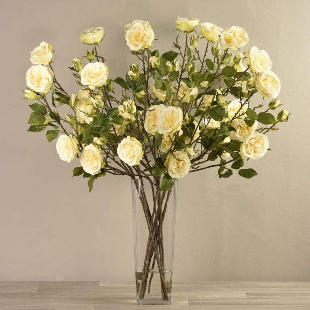 Artificial Rose Arrangement in Glass Vase - Image 3