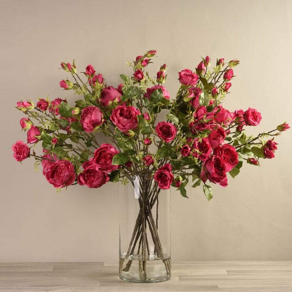Artificial Rose Arrangement in Glass Vase - Image 3
