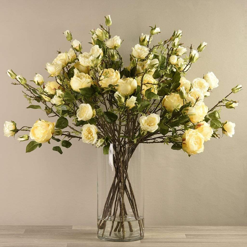 Artificial Rose Arrangement in Glass Vase - Image 4