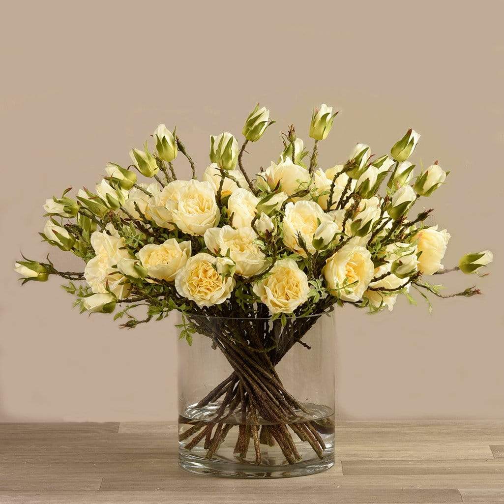 Artificial Rose Arrangement in Glass Vase - Image 4