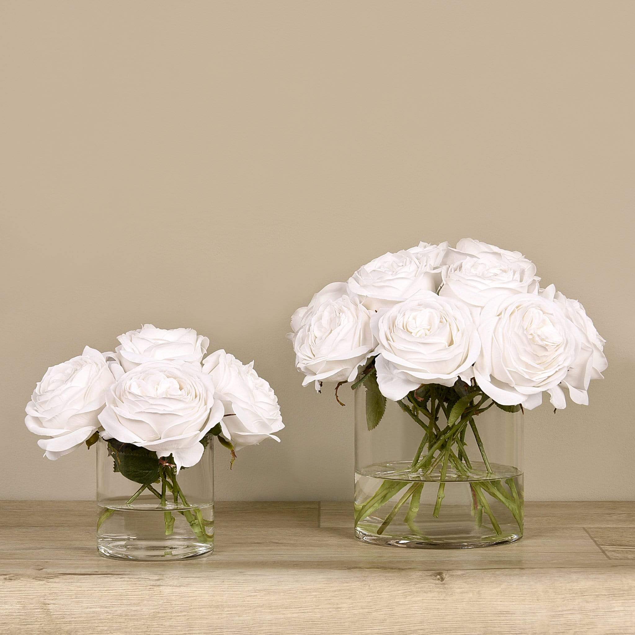 Artificial Rose Arrangement in Glass Vase