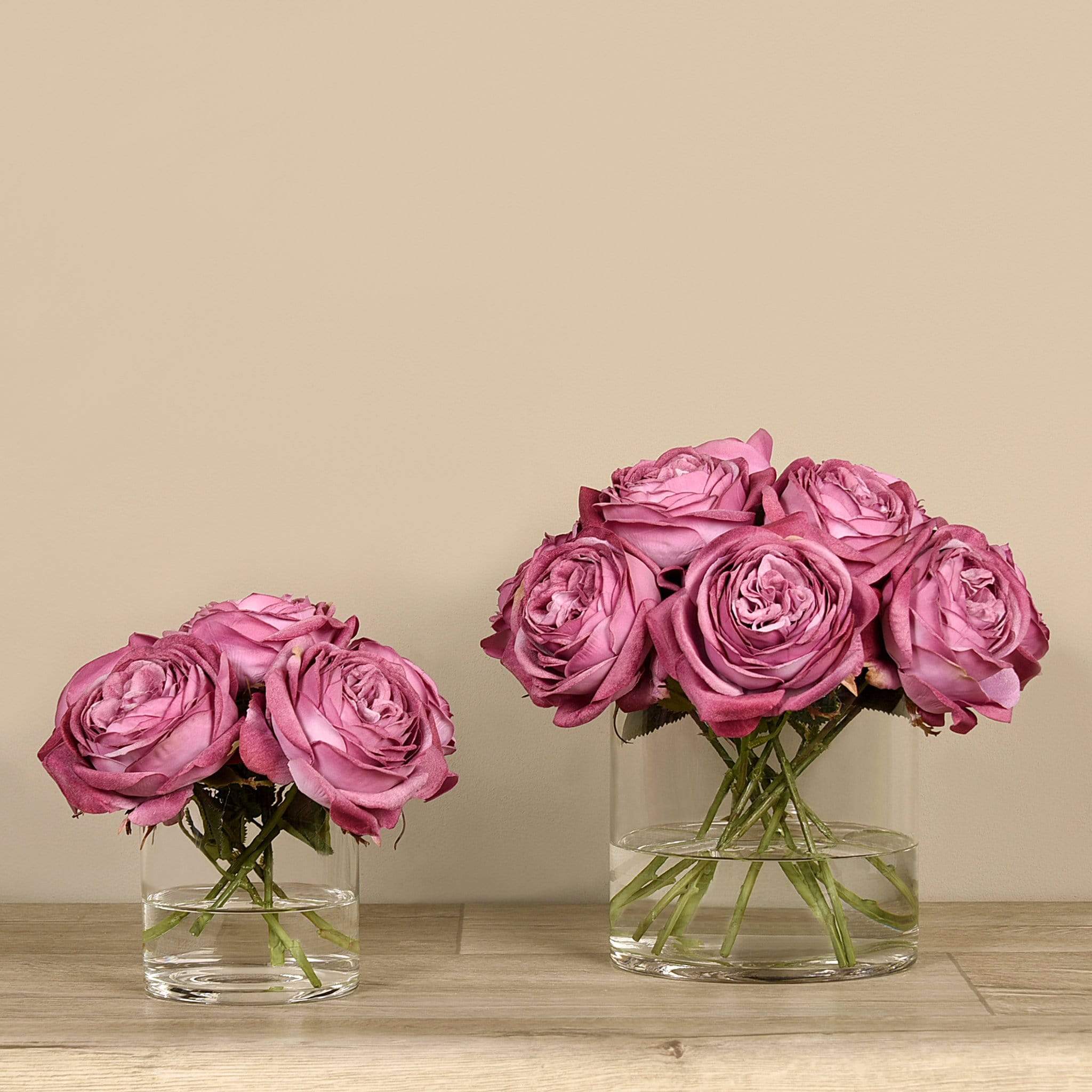 Artificial Rose Arrangement in Glass Vase - Image 10