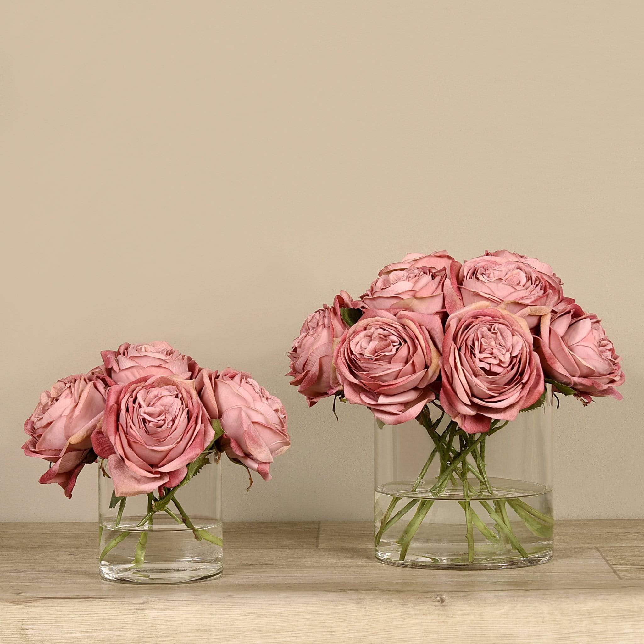 Artificial Rose Arrangement in Glass Vase - Image 7