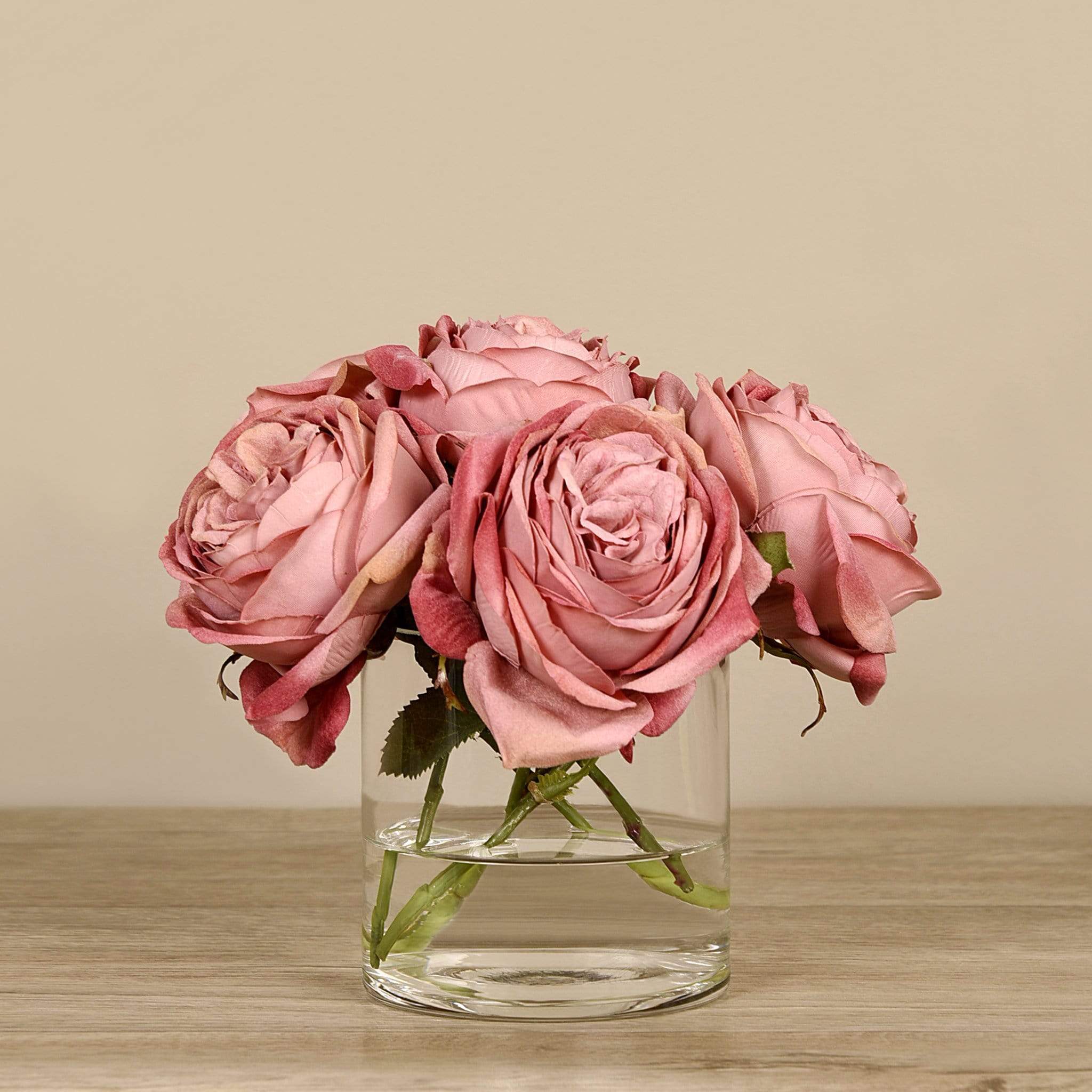 Artificial Rose Arrangement in Glass Vase - Image 8