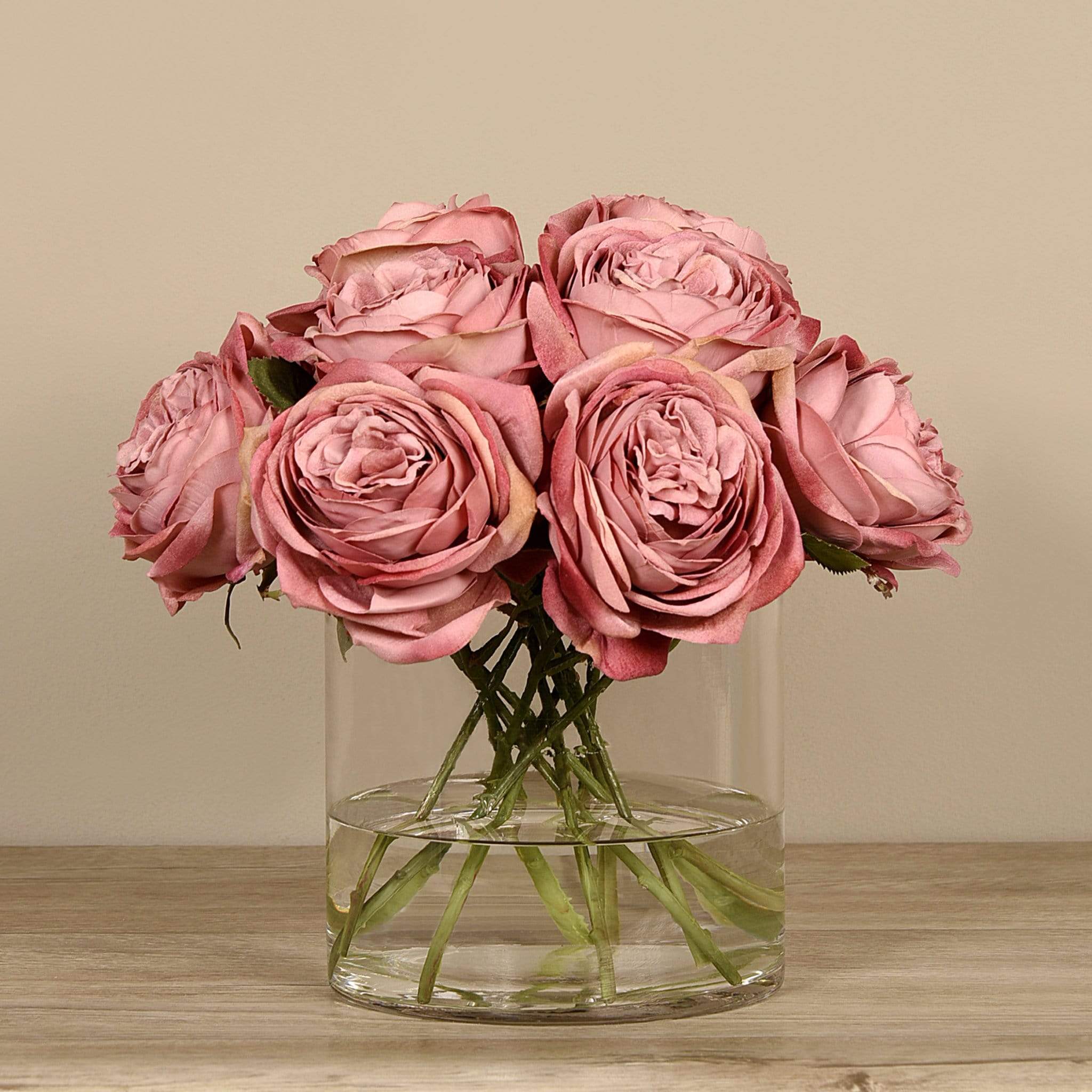 Artificial Rose Arrangement in Glass Vase - Image 9