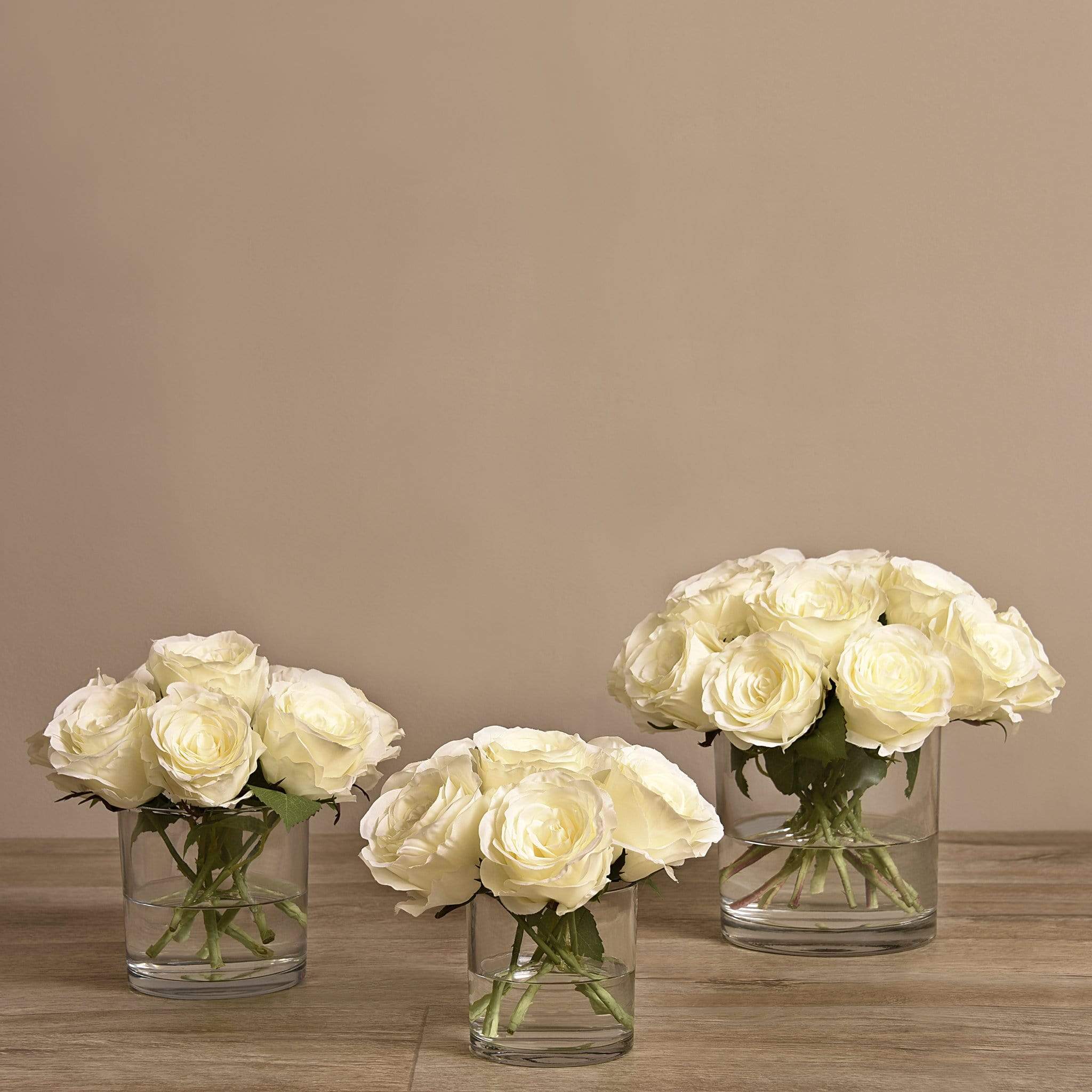 Artificial Rose Arrangement in Glass Vase