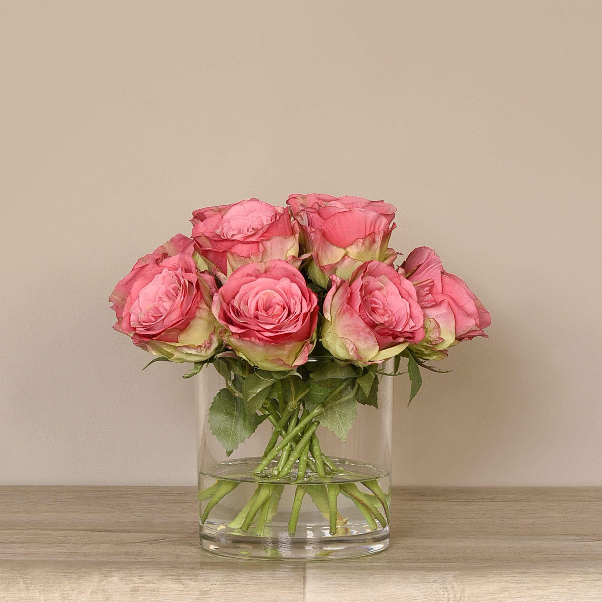 Artificial Rose Arrangement in Glass Vase - Image 16