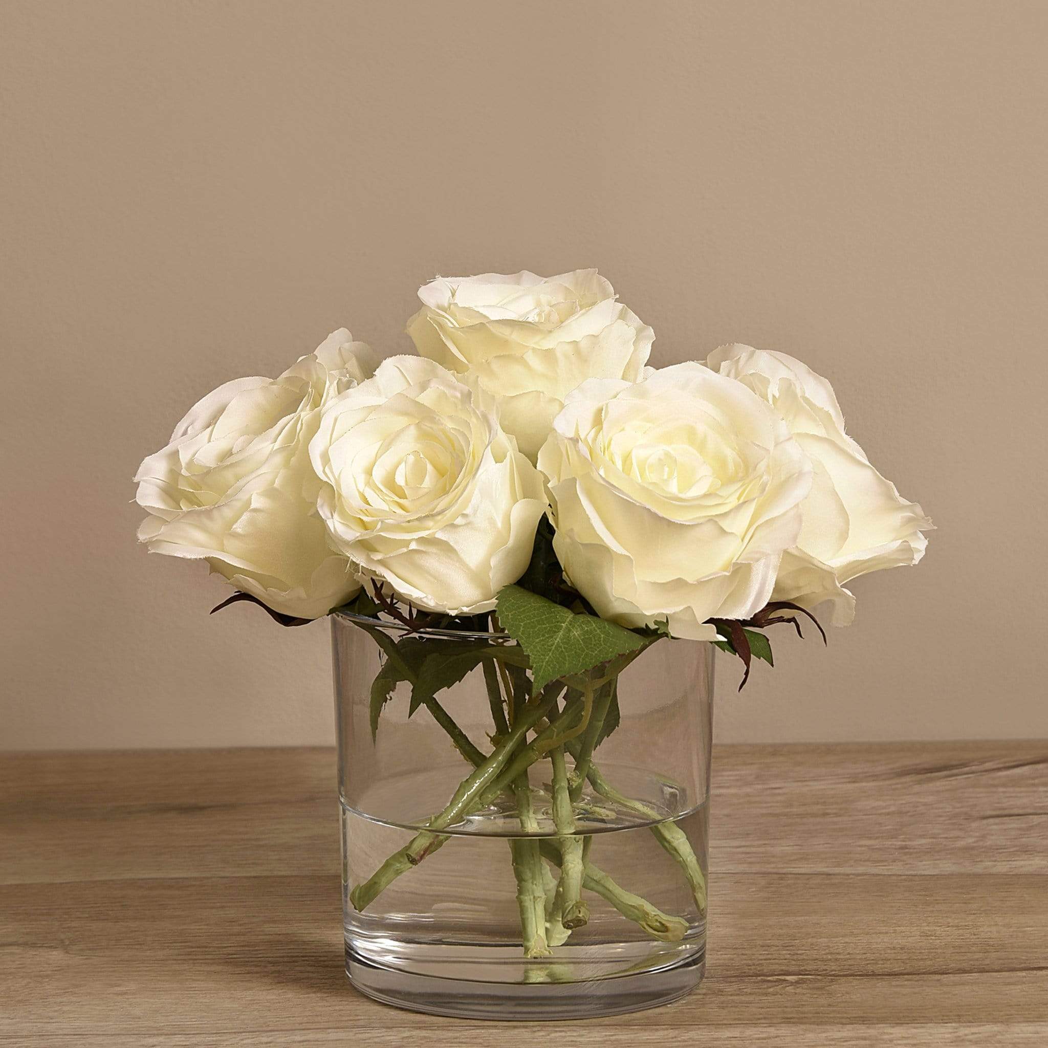Artificial Rose Arrangement in Glass Vase - Image 3