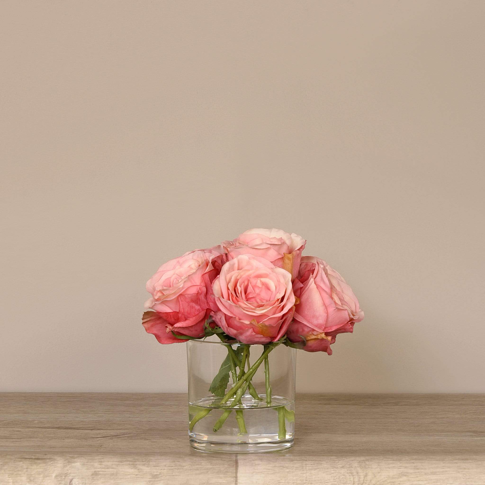 Artificial Rose Arrangement in Glass Vase - Image 6