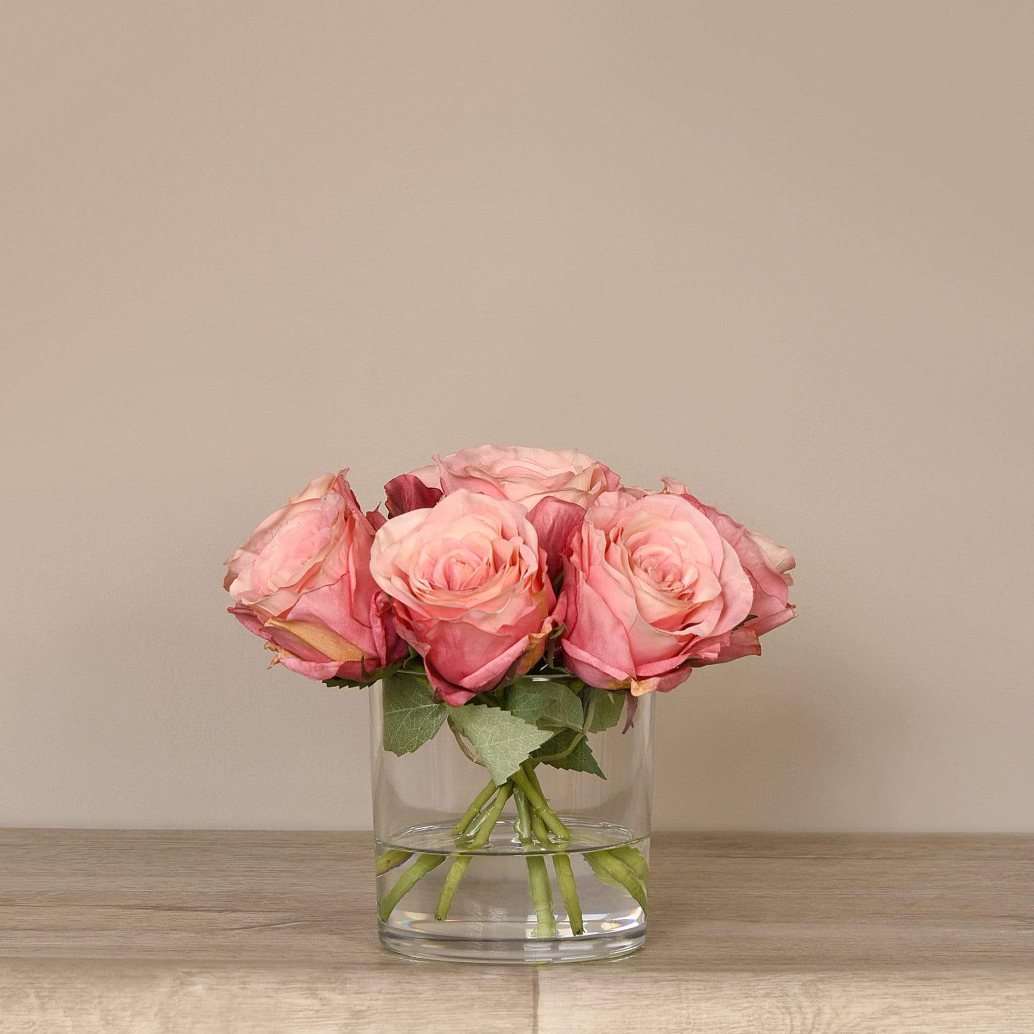 Artificial Rose Arrangement in Glass Vase - Image 7
