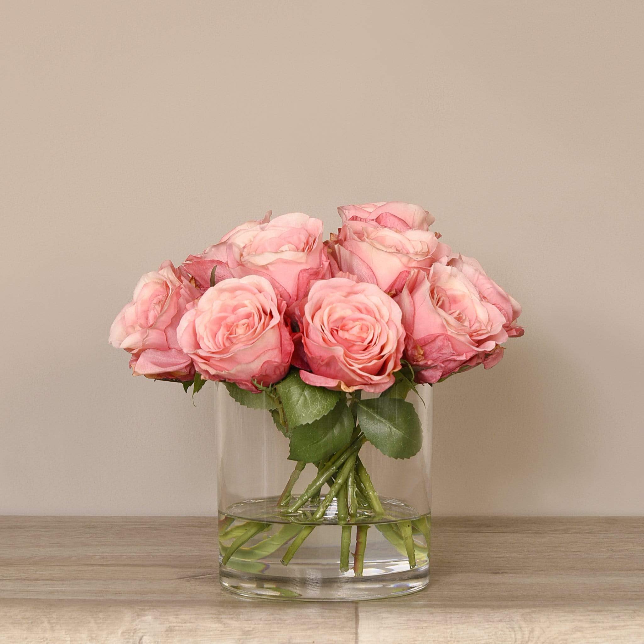 Artificial Rose Arrangement in Glass Vase - Image 8