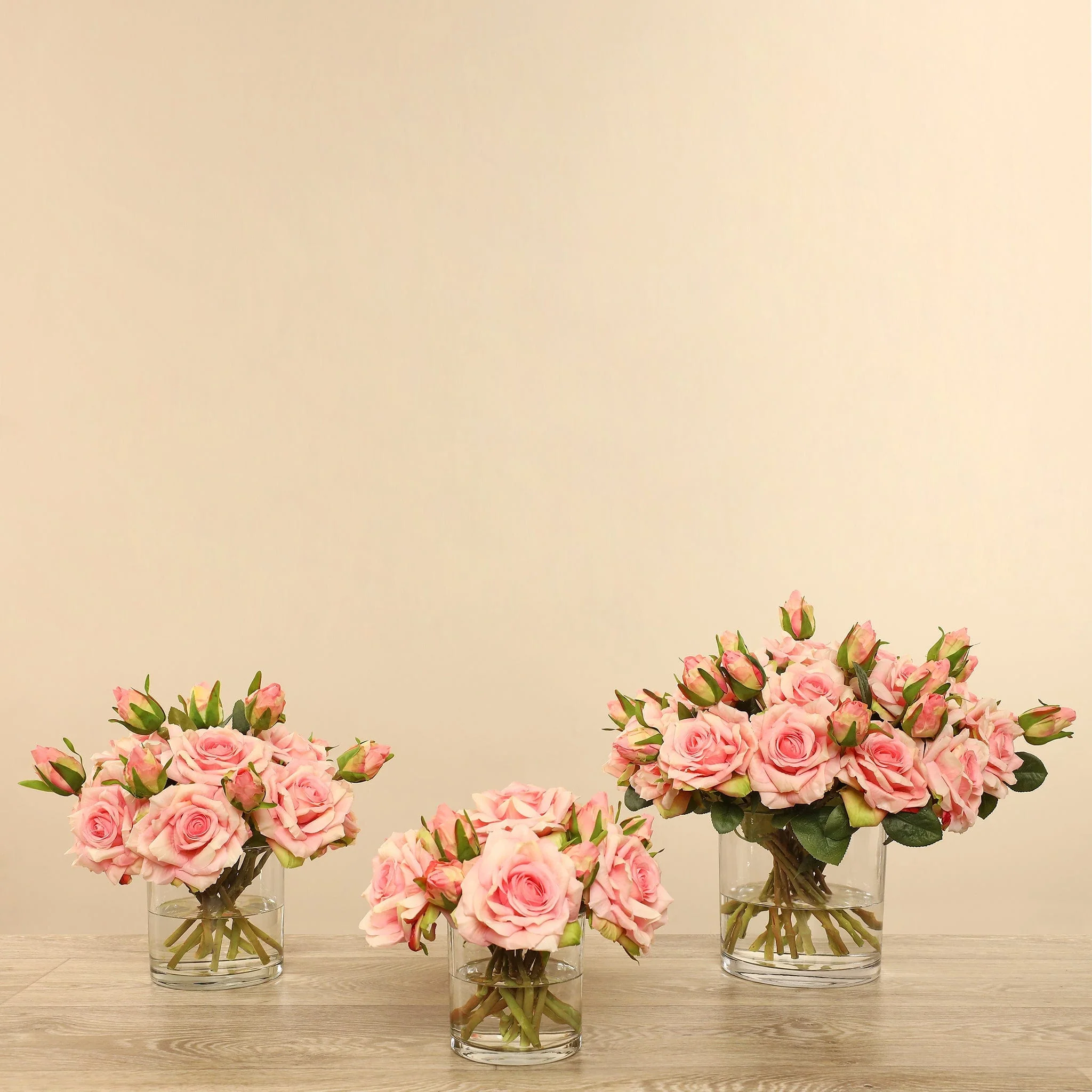 Artificial Rose Arrangement in Glass Vase - Image 8