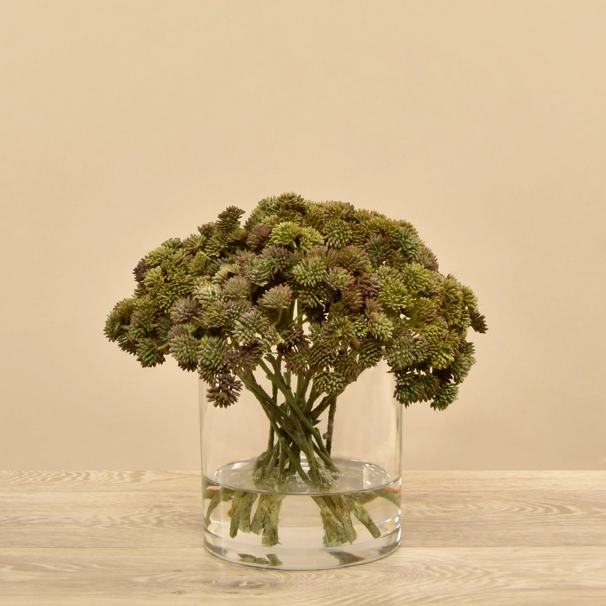 Artificial Sedum Arrangement in Glass Vase - Image 4