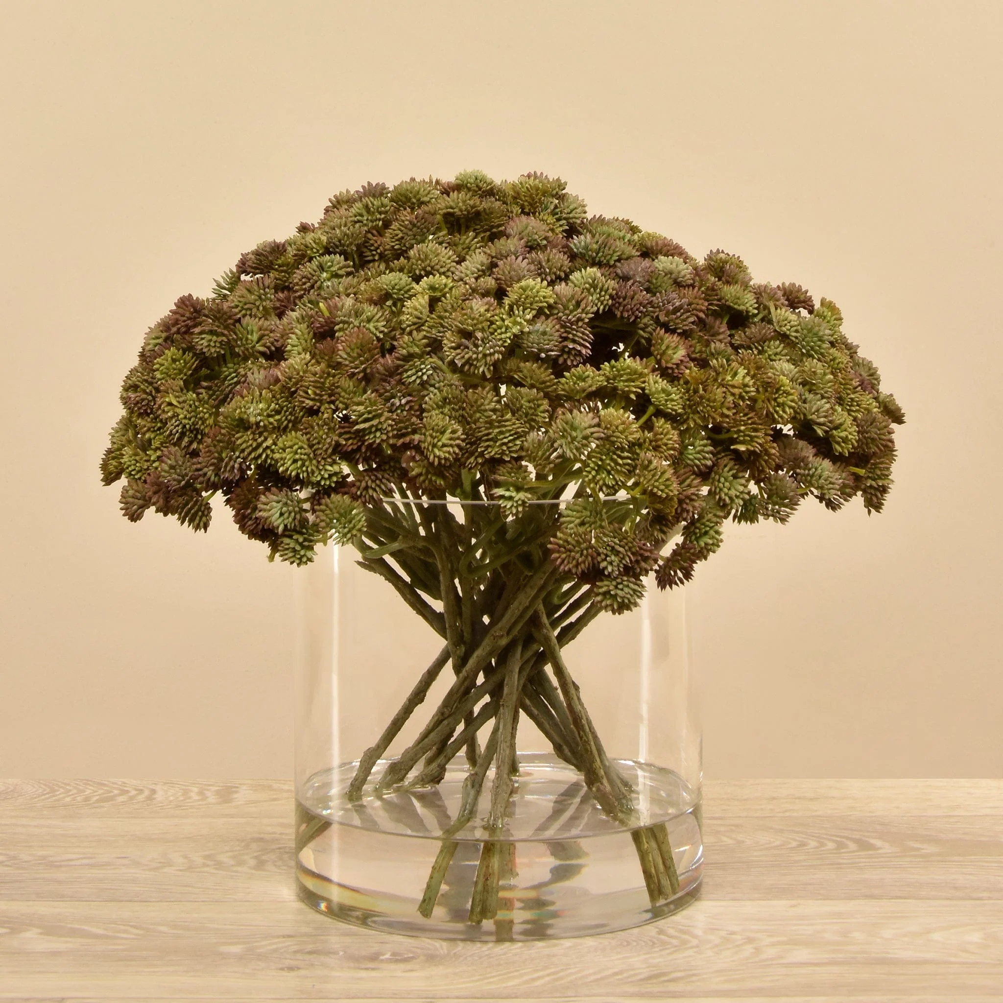 Artificial Sedum Arrangement in Glass Vase - Image 5