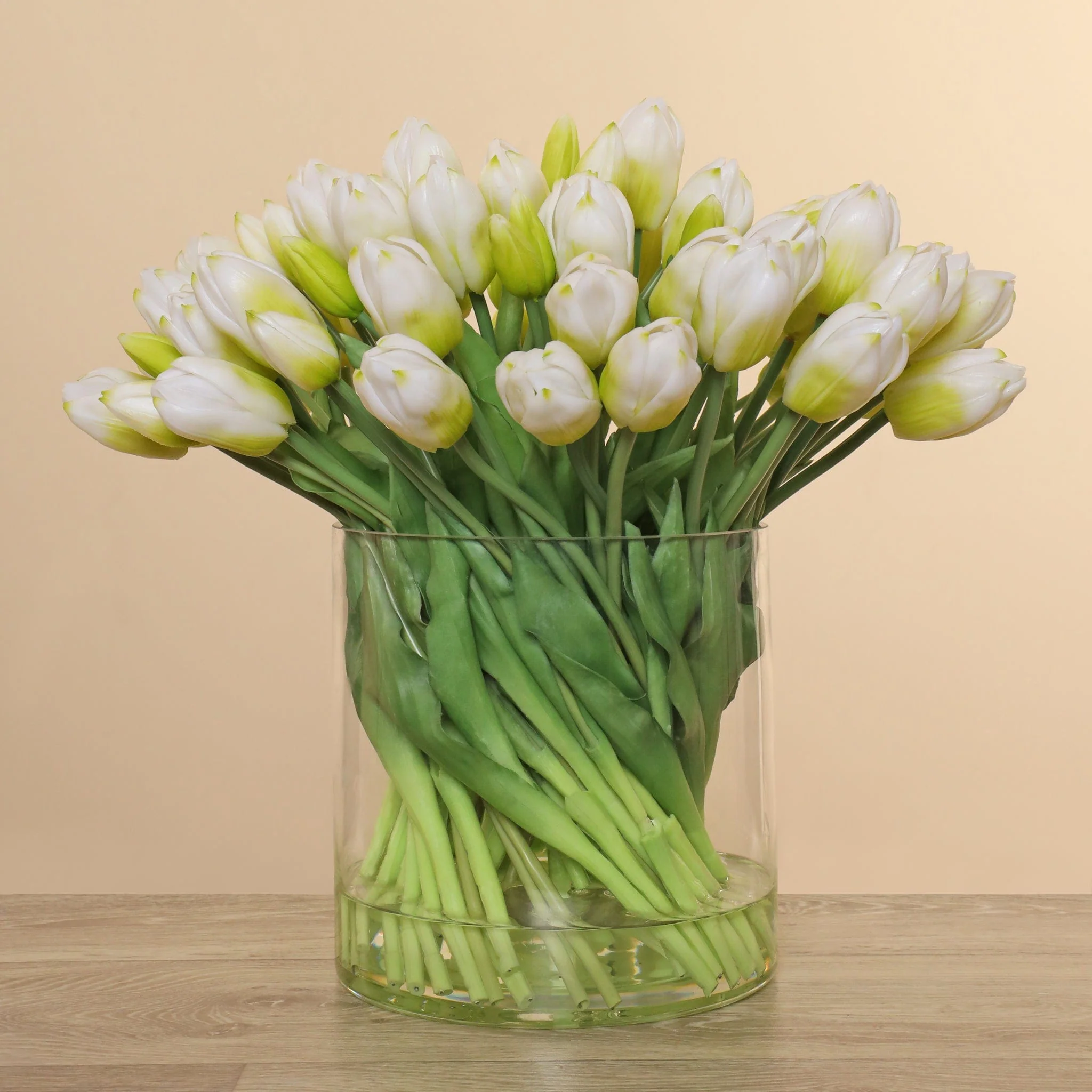 Artificial Tulip in Glass Vase