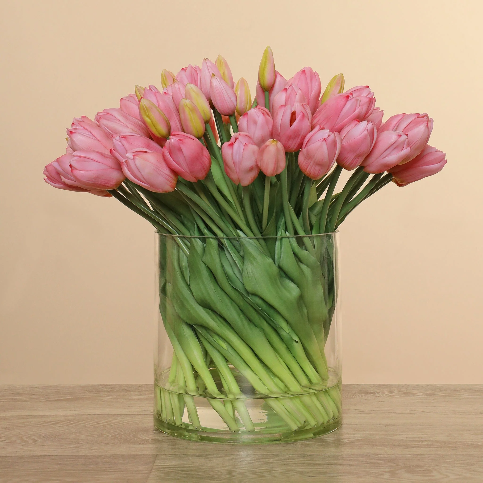Artificial Tulip in Glass Vase - Image 2