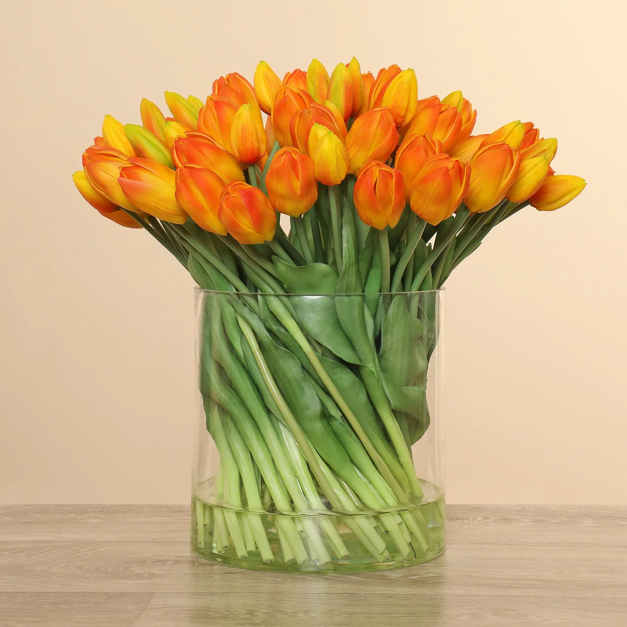 Artificial Tulip in Glass Vase - Image 3